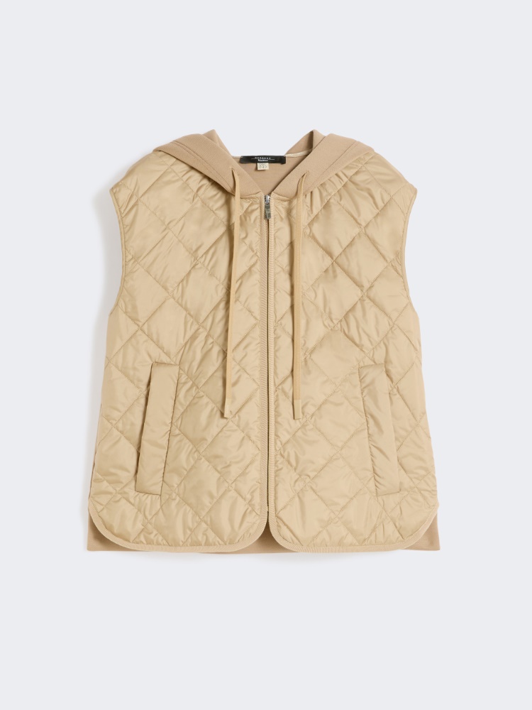 Padded sleeveless jacket in water-repellent canvas - BEIGE - Weekend - 6
