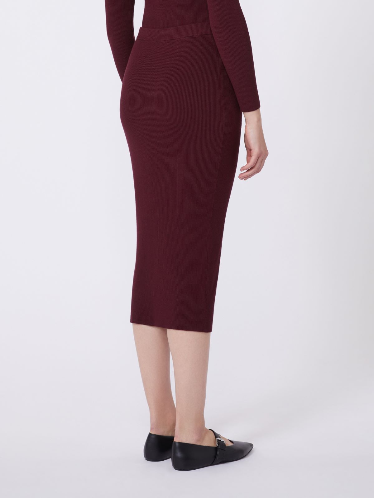 Viscose pencil skirt - BORDEAUX - Weekend - 3