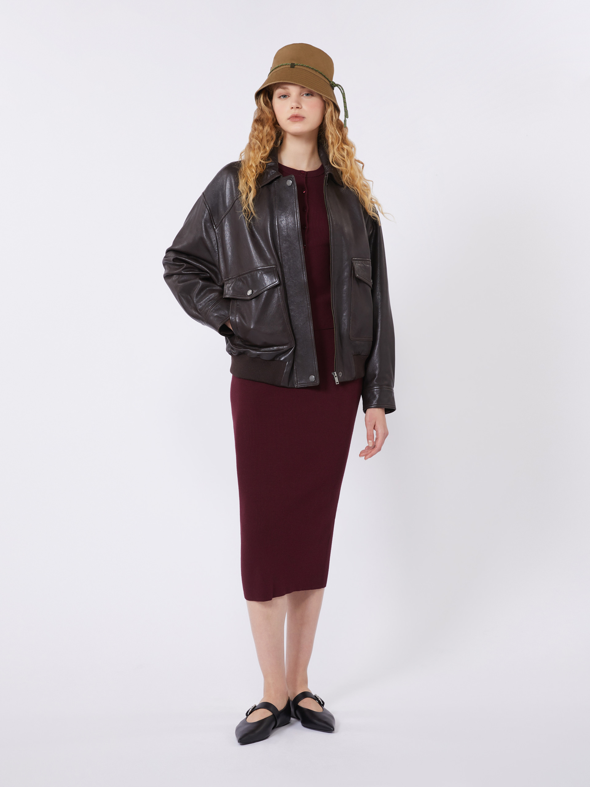 Viscose pencil skirt - BORDEAUX - Weekend Max Mara