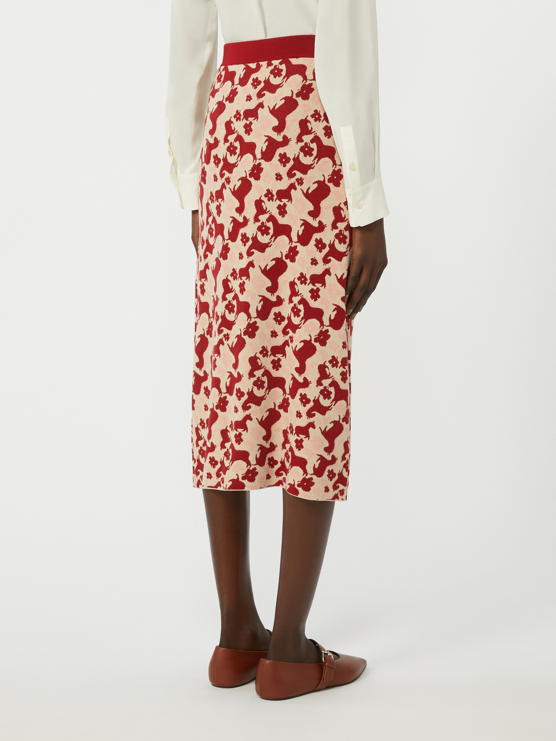 Jacquard yarn skirt - RED - Weekend Max Mara - 3