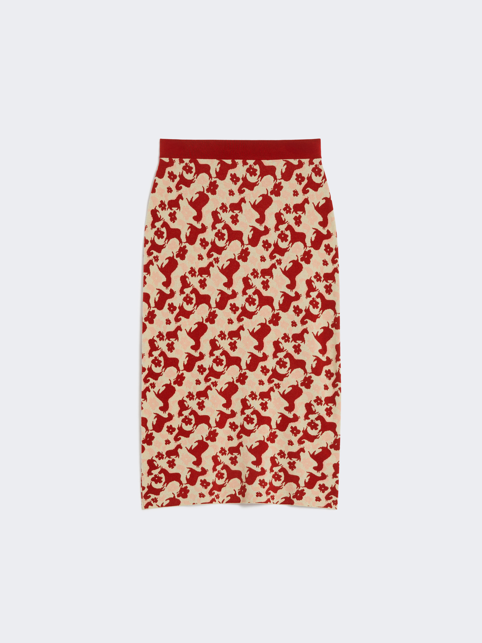Jacquard yarn skirt - RED - Weekend Max Mara - 4