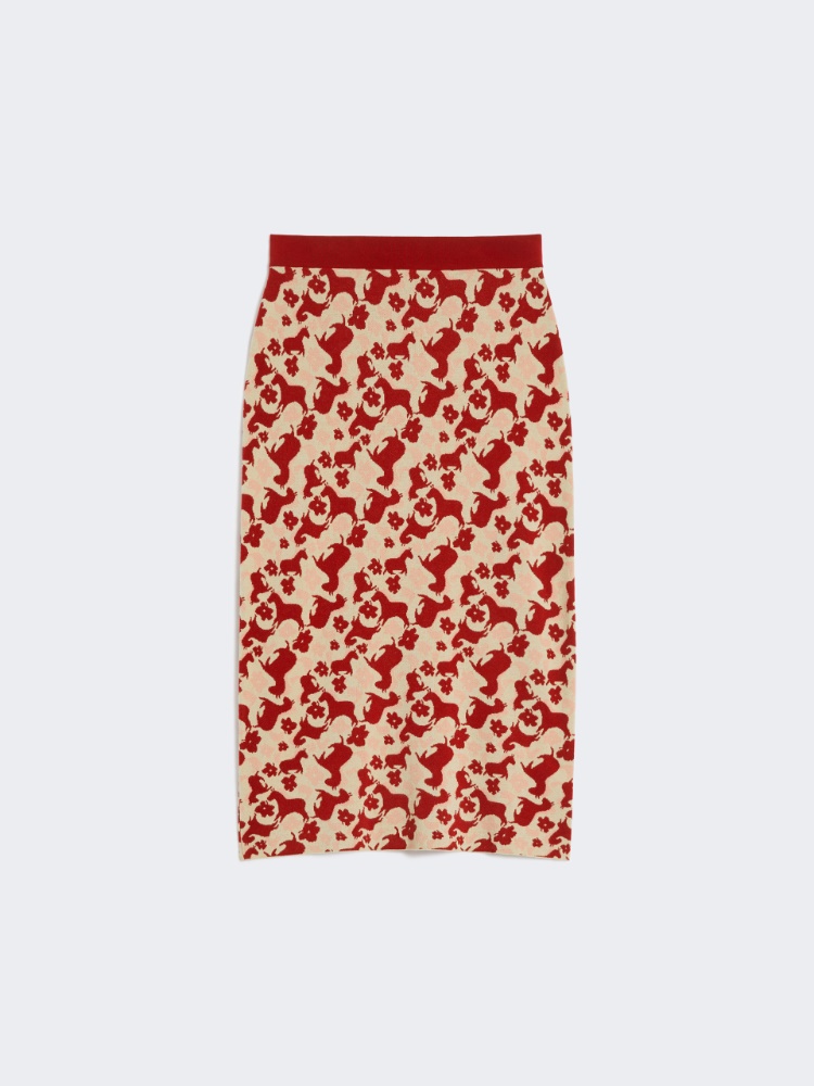 Jacquard yarn skirt - RED - Weekend - 2