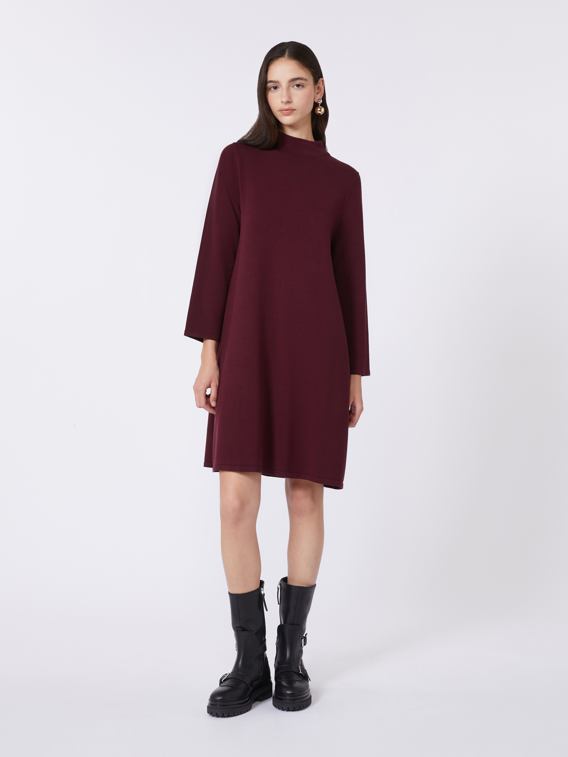 Stretch viscose yarn dress - BORDEAUX - Weekend Max Mara
