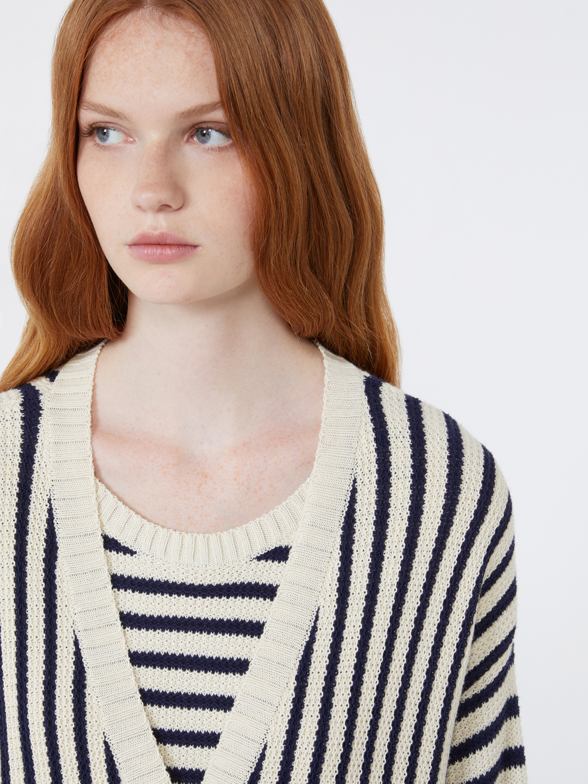 Cotton cordonnet cardigan - NAVY - Weekend Max Mara - 5