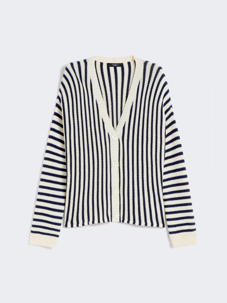 Cotton cordonnet cardigan - NAVY - Weekend - 7