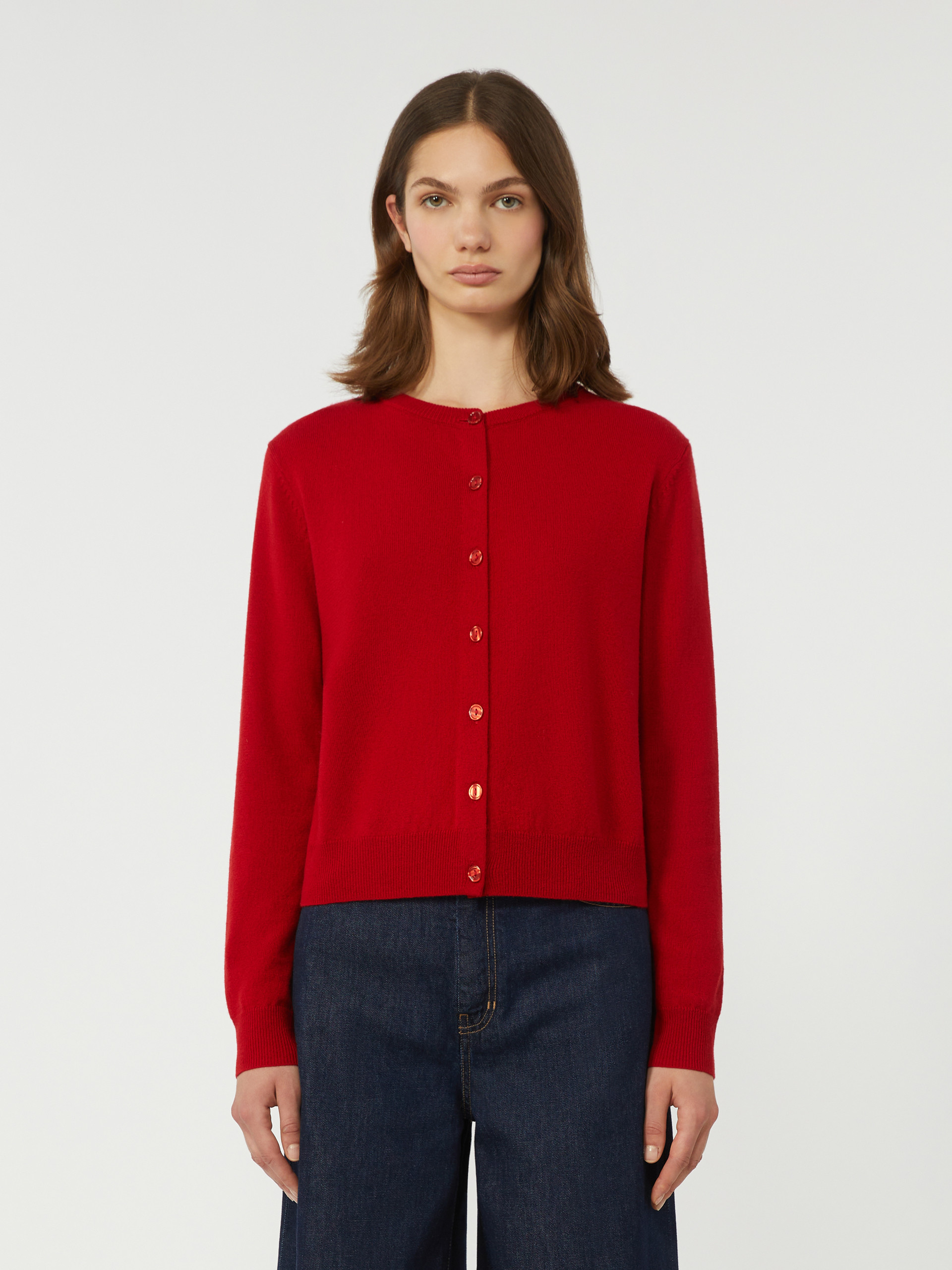 Wool and cashmere cardigan - RED - Weekend Max Mara - 2