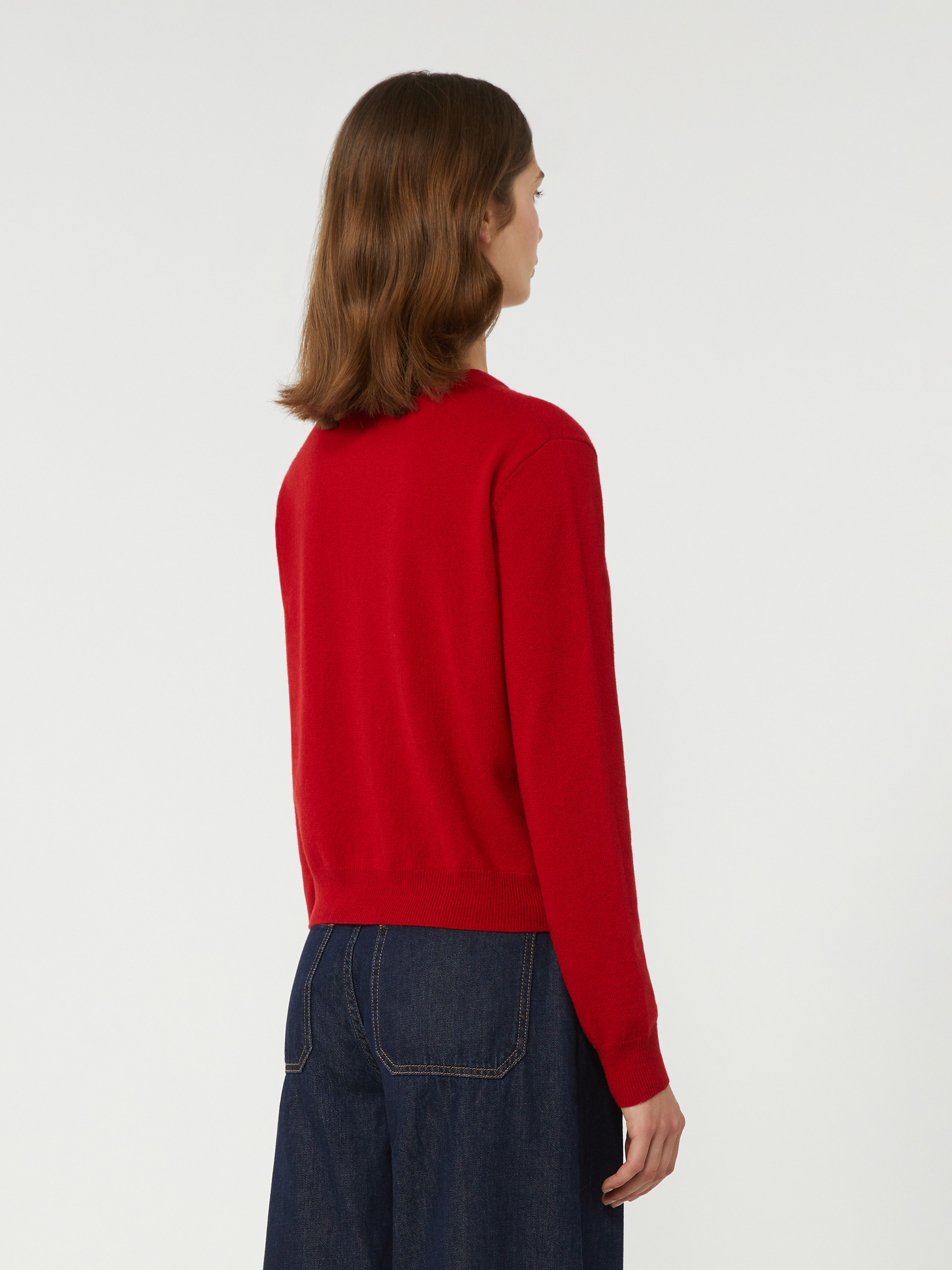 Wool and cashmere cardigan - RED - Weekend Max Mara - 3
