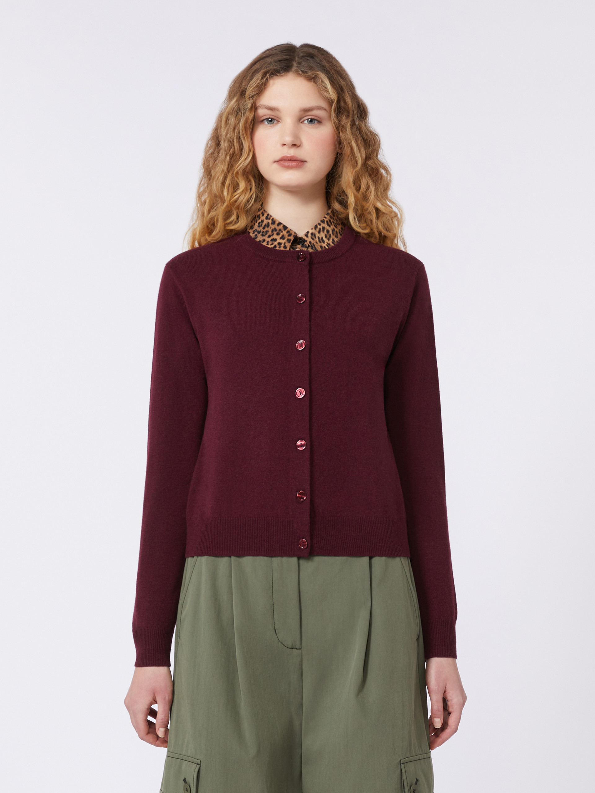 Wool and cashmere cardigan - BORDEAUX - Weekend Max Mara - 2
