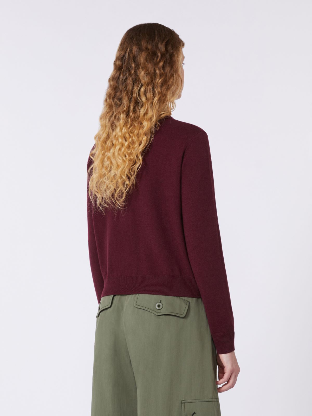 Wool and cashmere cardigan - BORDEAUX - Weekend - 3