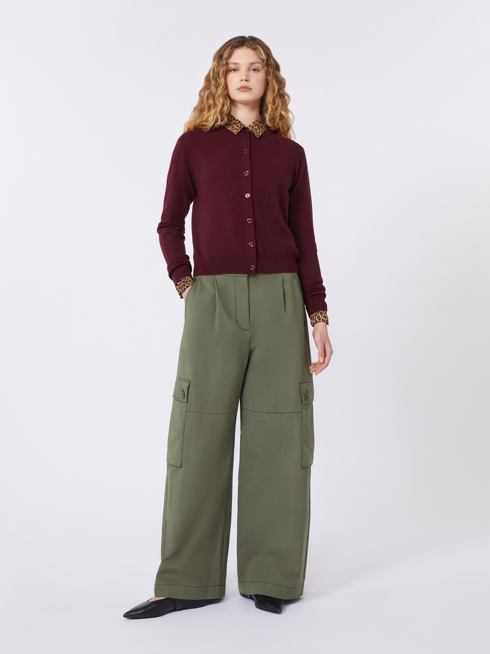 Wool and cashmere cardigan - BORDEAUX - Weekend Max Mara