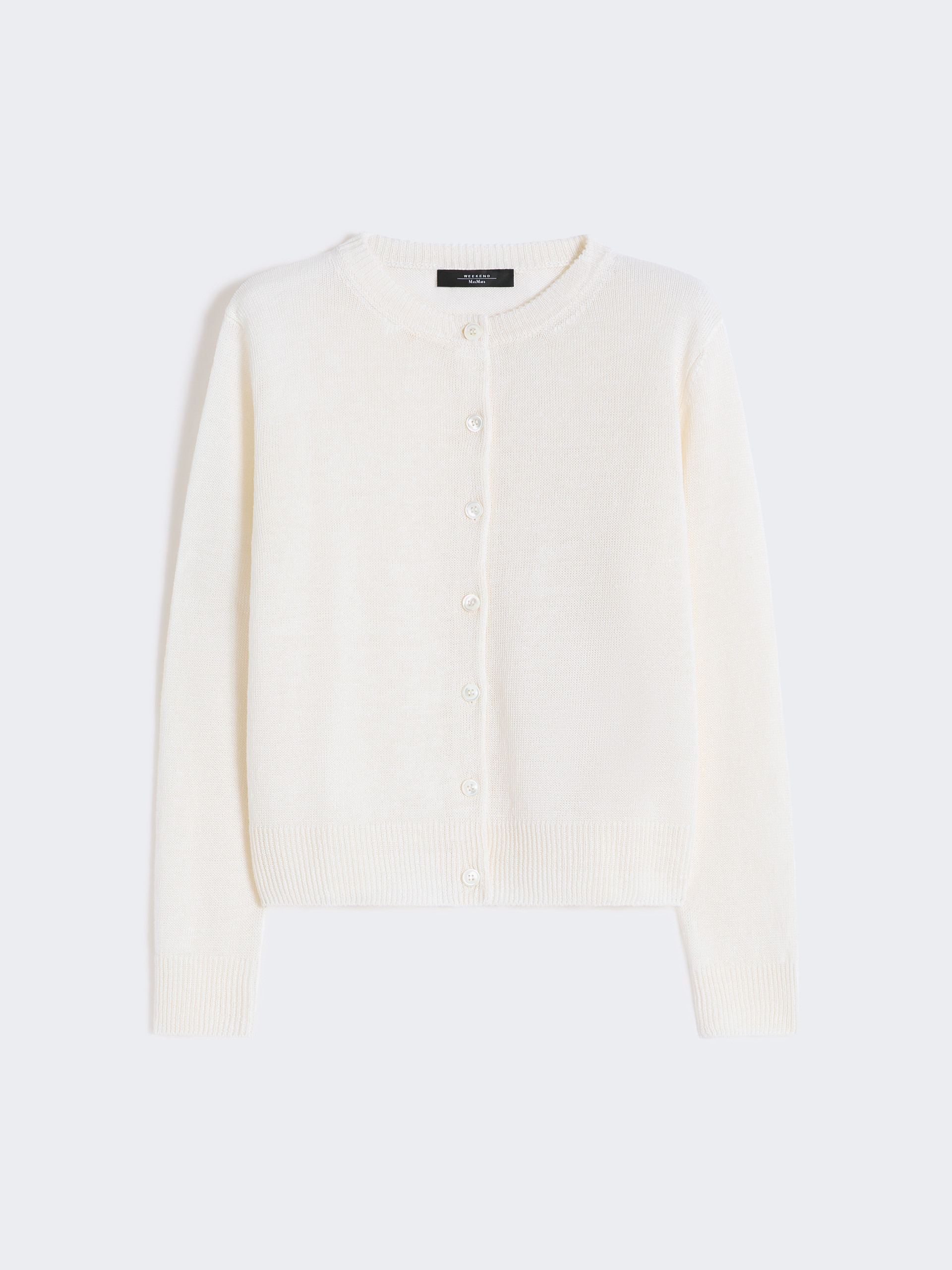 Linen yarn classic cardigan - ECRU - Weekend Max Mara - 6