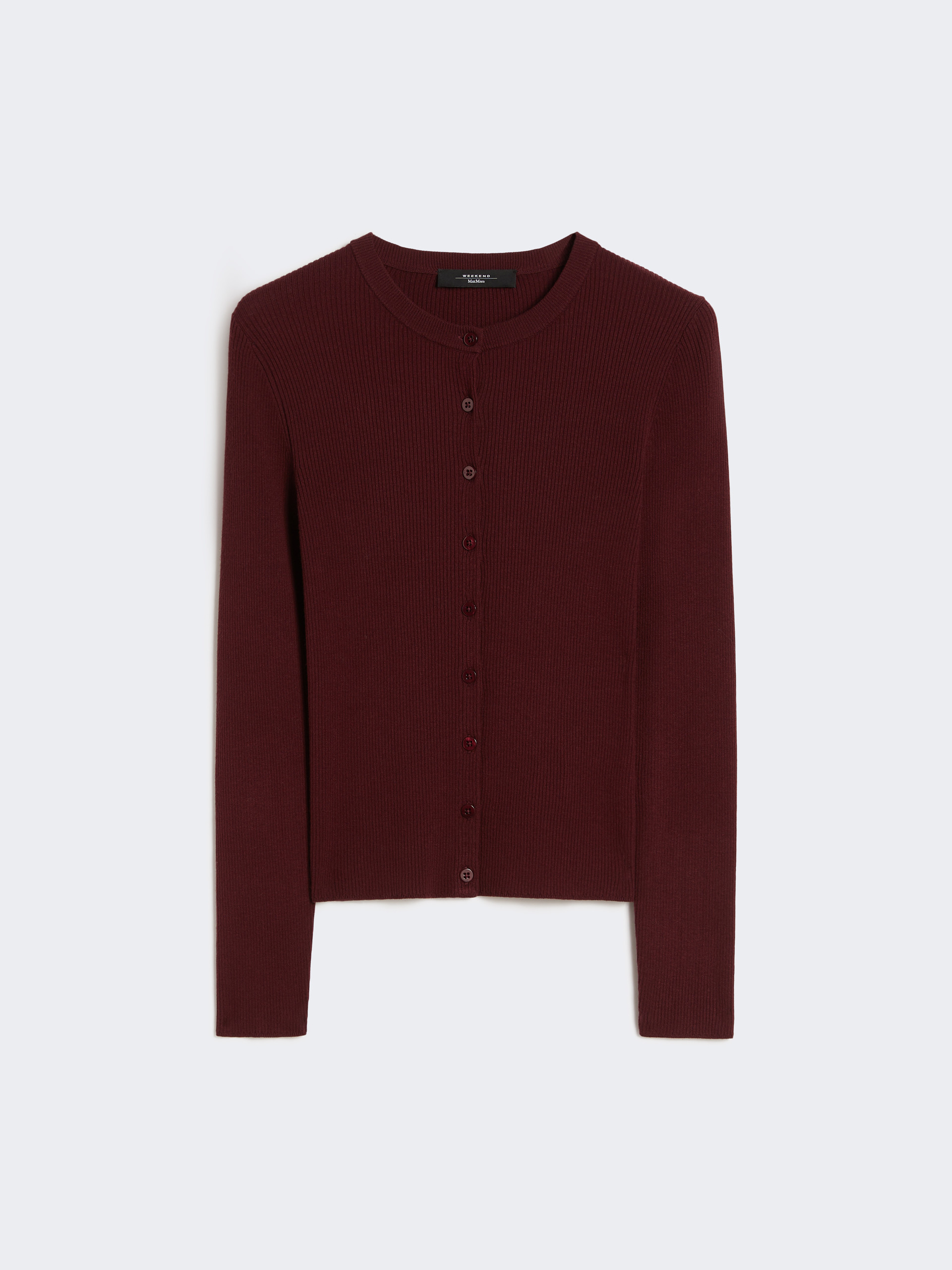 Rib-knit viscose cardigan - BORDEAUX - Weekend Max Mara - 5