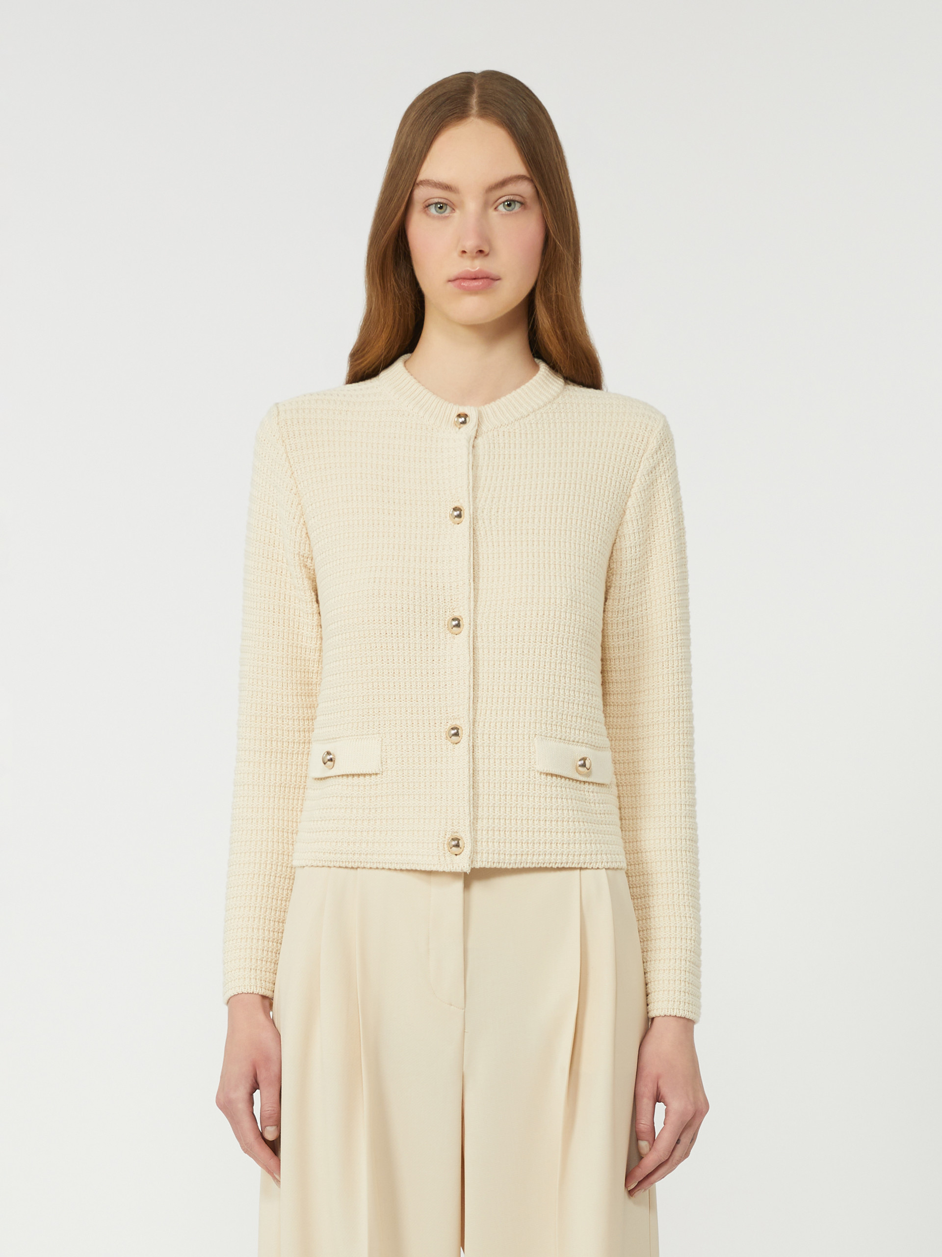 Cropped cotton cardigan - ECRU - Weekend Max Mara - 2