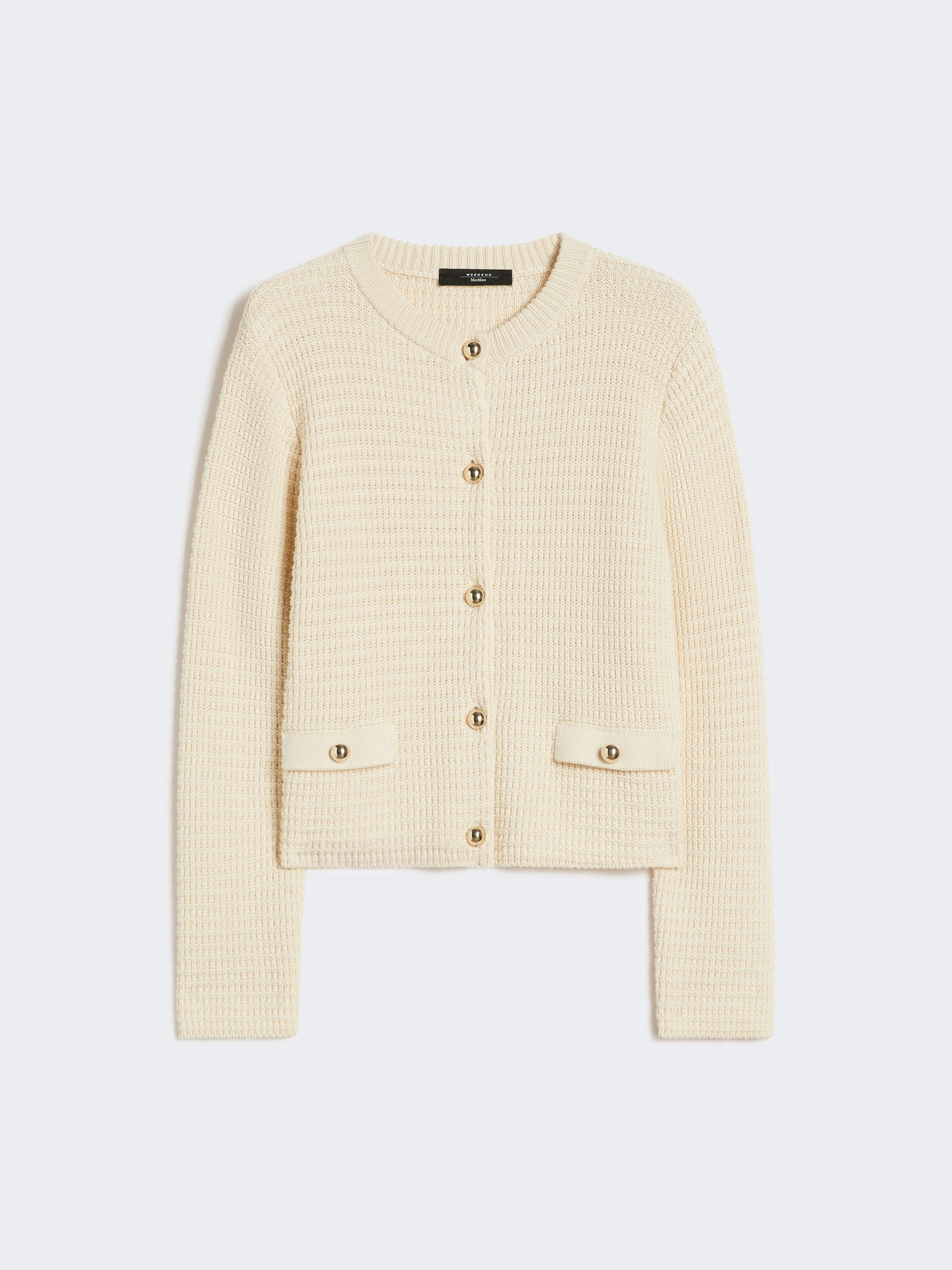 Cropped cotton cardigan - ECRU - Weekend Max Mara - 5