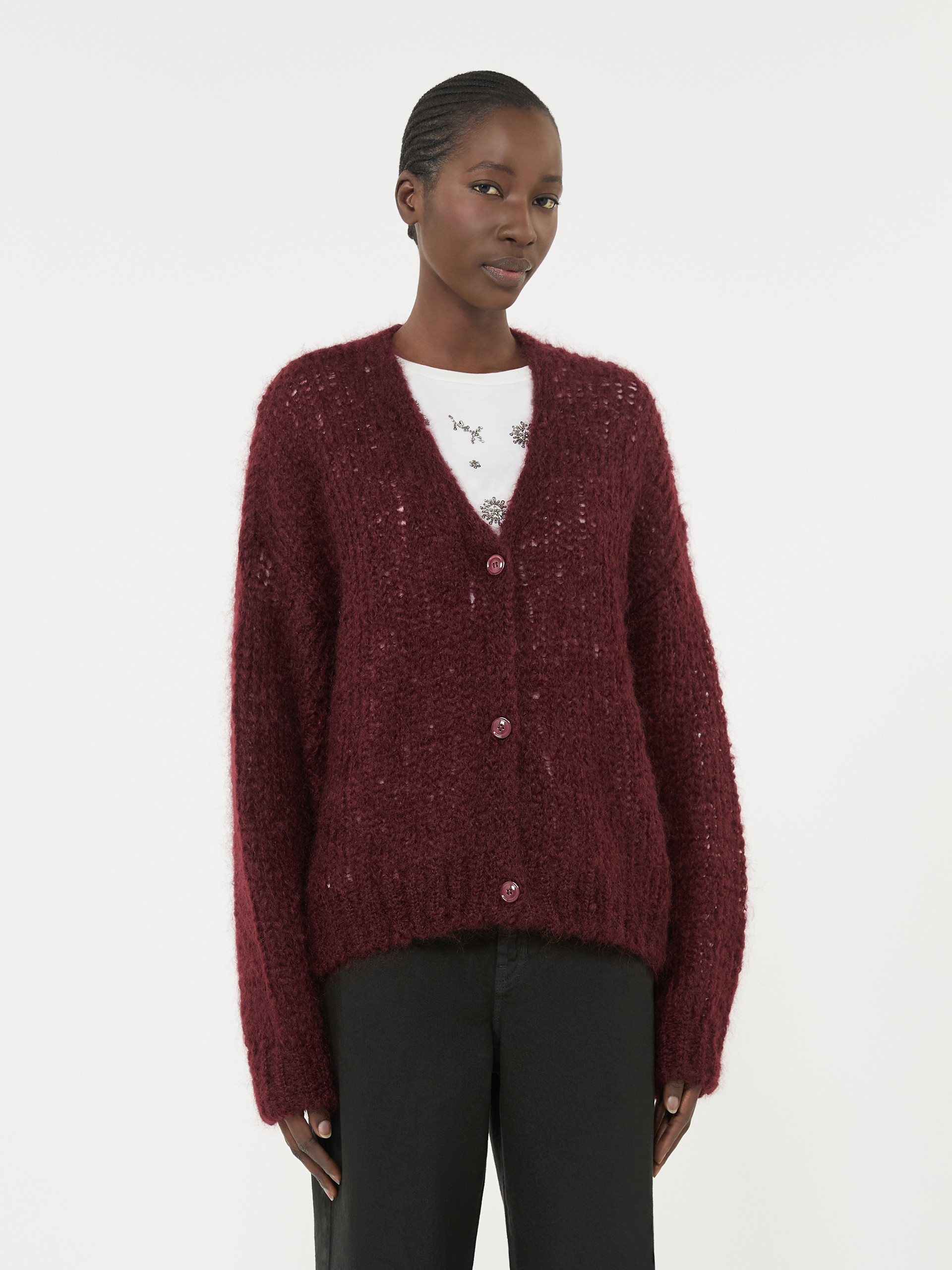 Mohair cardigan - BORDEAUX - Weekend Max Mara - 2