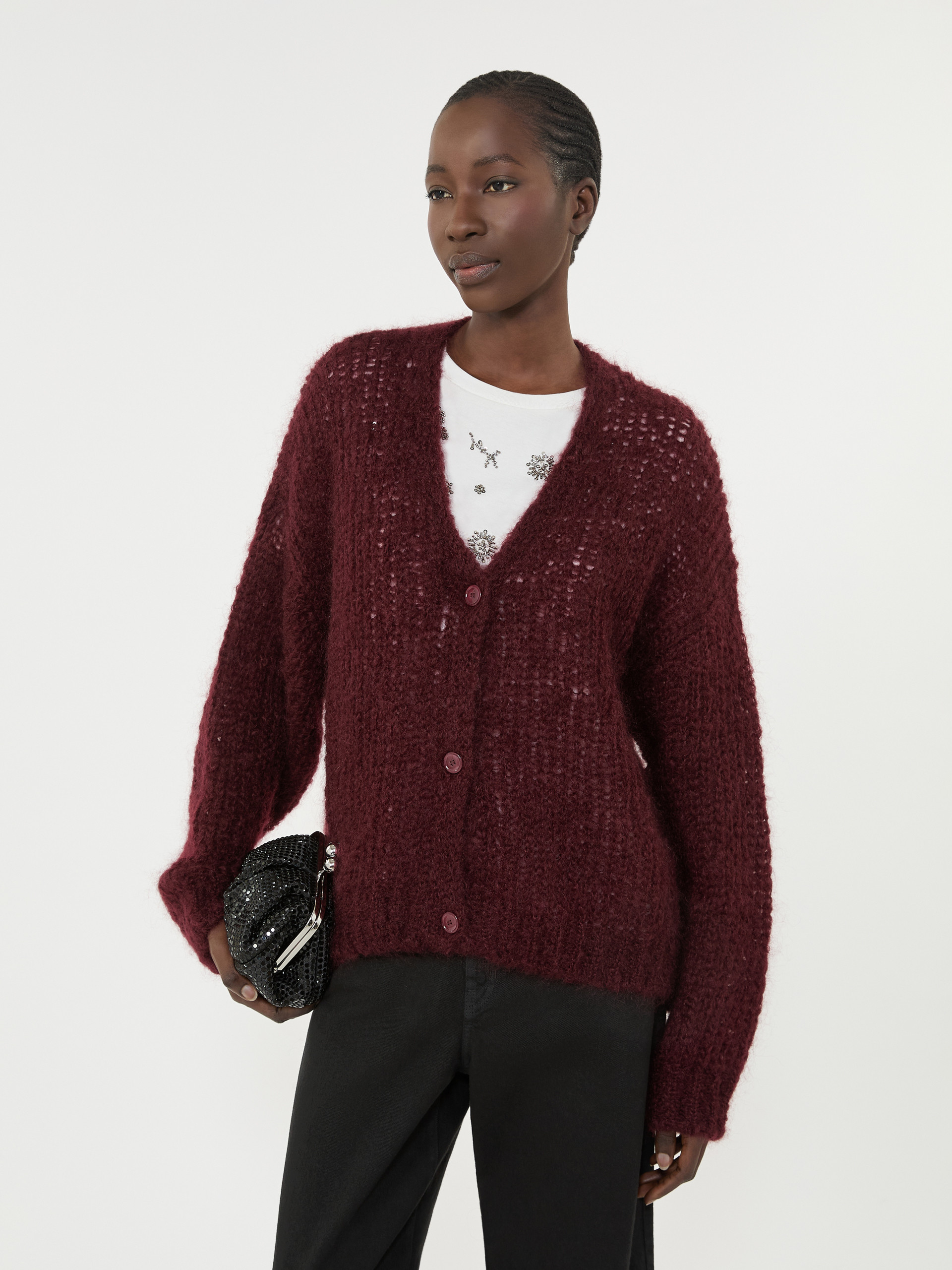 Mohair cardigan - BORDEAUX - Weekend Max Mara - 4