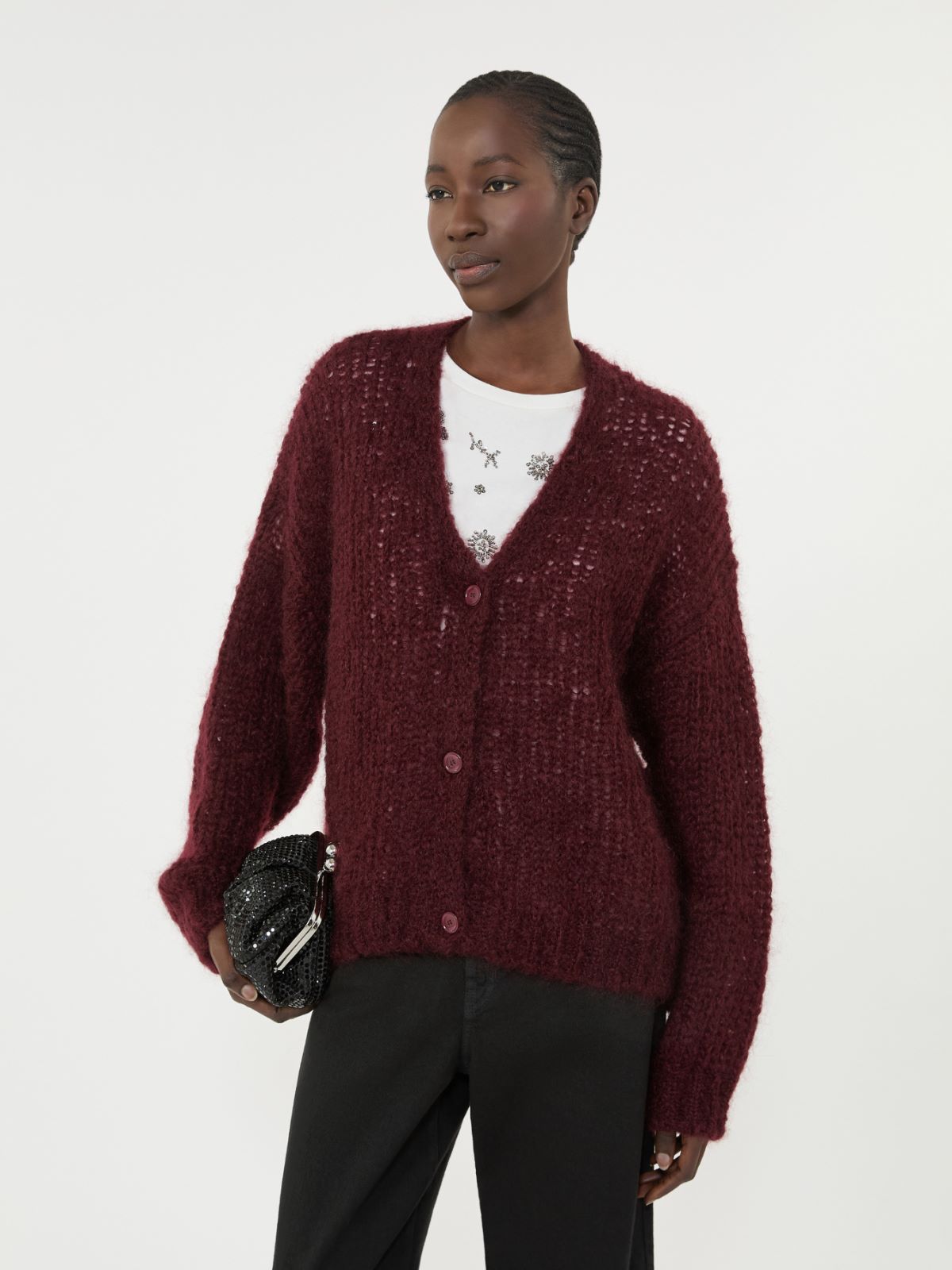 Mohair cardigan - BORDEAUX - Weekend - 4