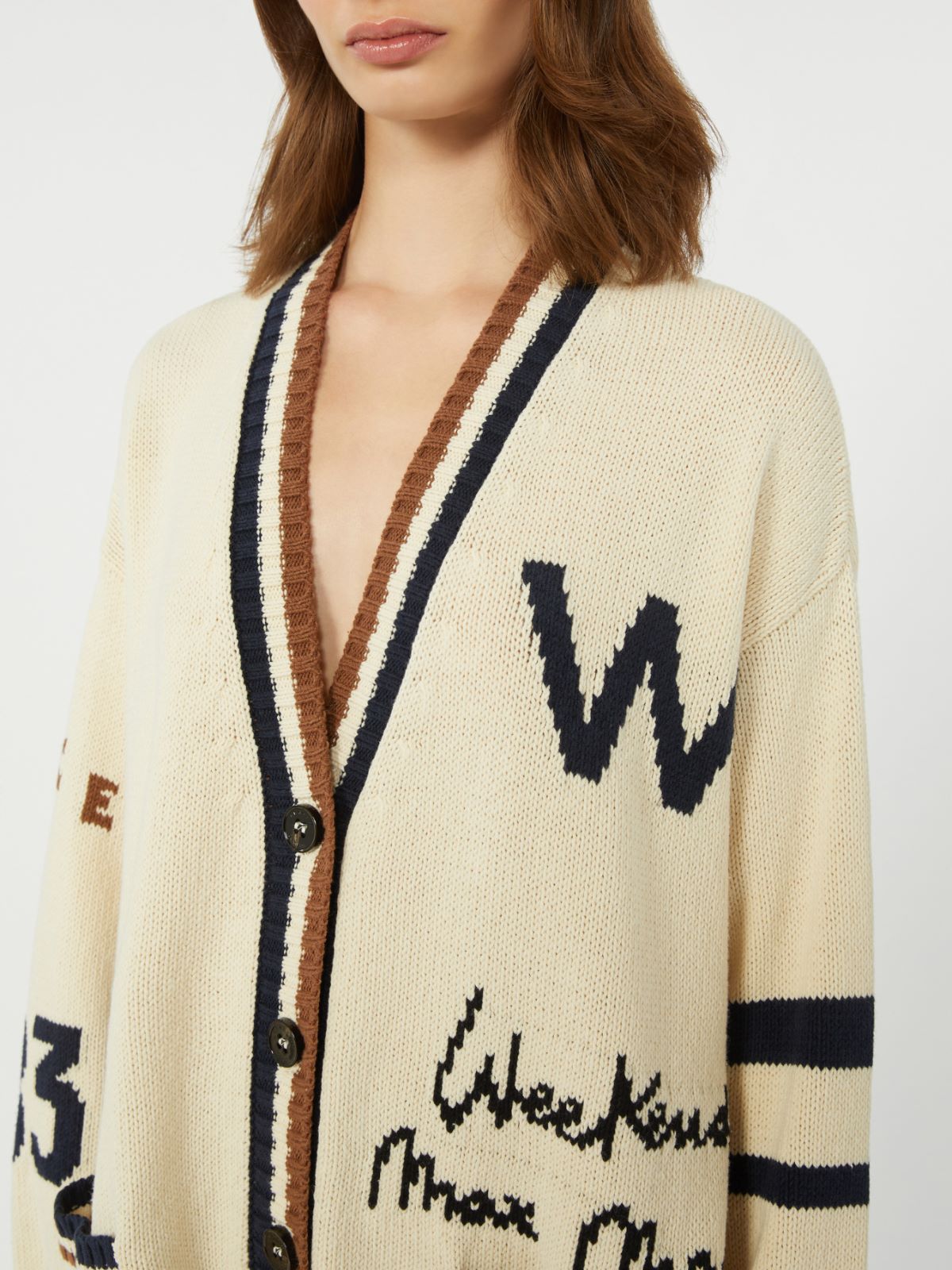 Oversized cotton-blend cardigan - BLACK - Weekend - 5