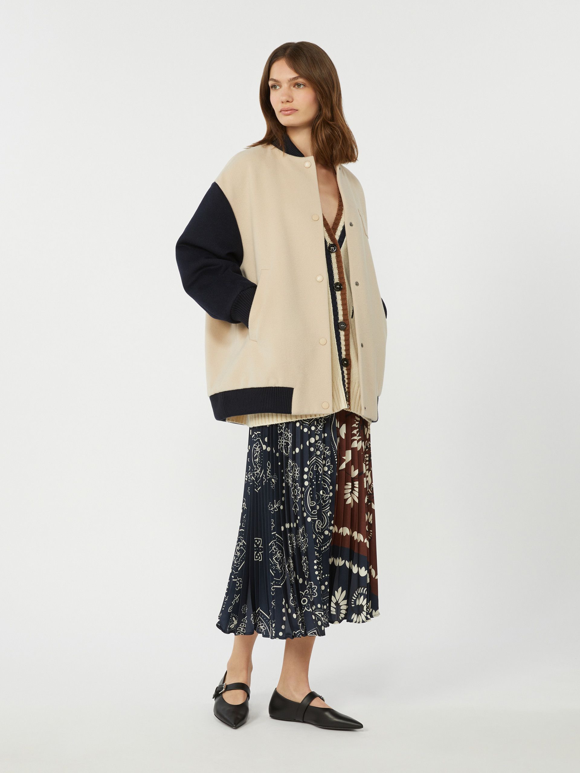 Oversized cotton-blend cardigan - SAND - Weekend Max Mara