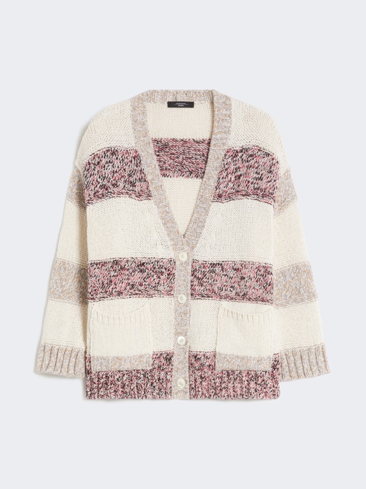 Striped wool and cotton cardigan - SAND - Weekend - 2