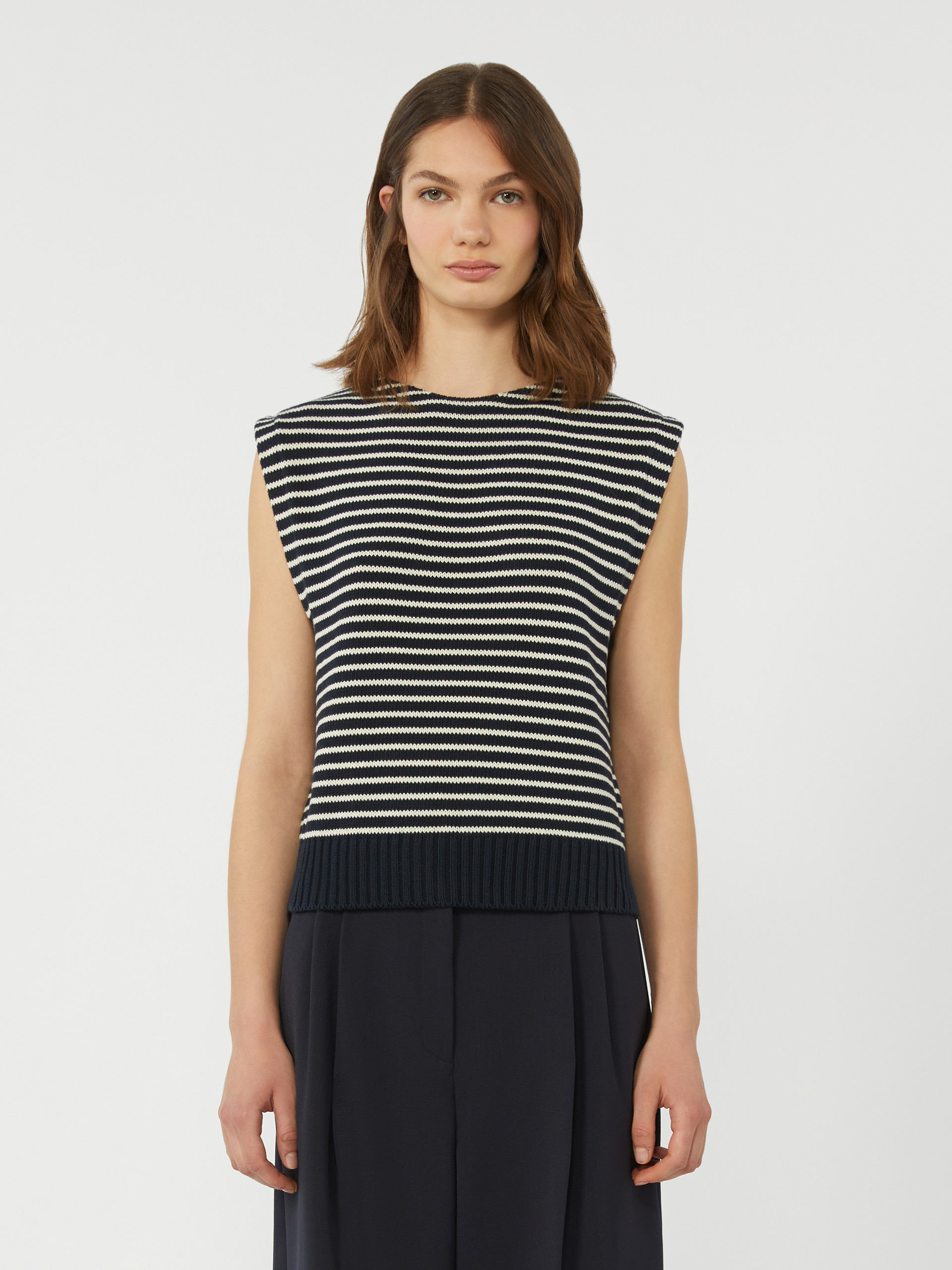 Cotton yarn gilet - NAVY - Weekend Max Mara - 2