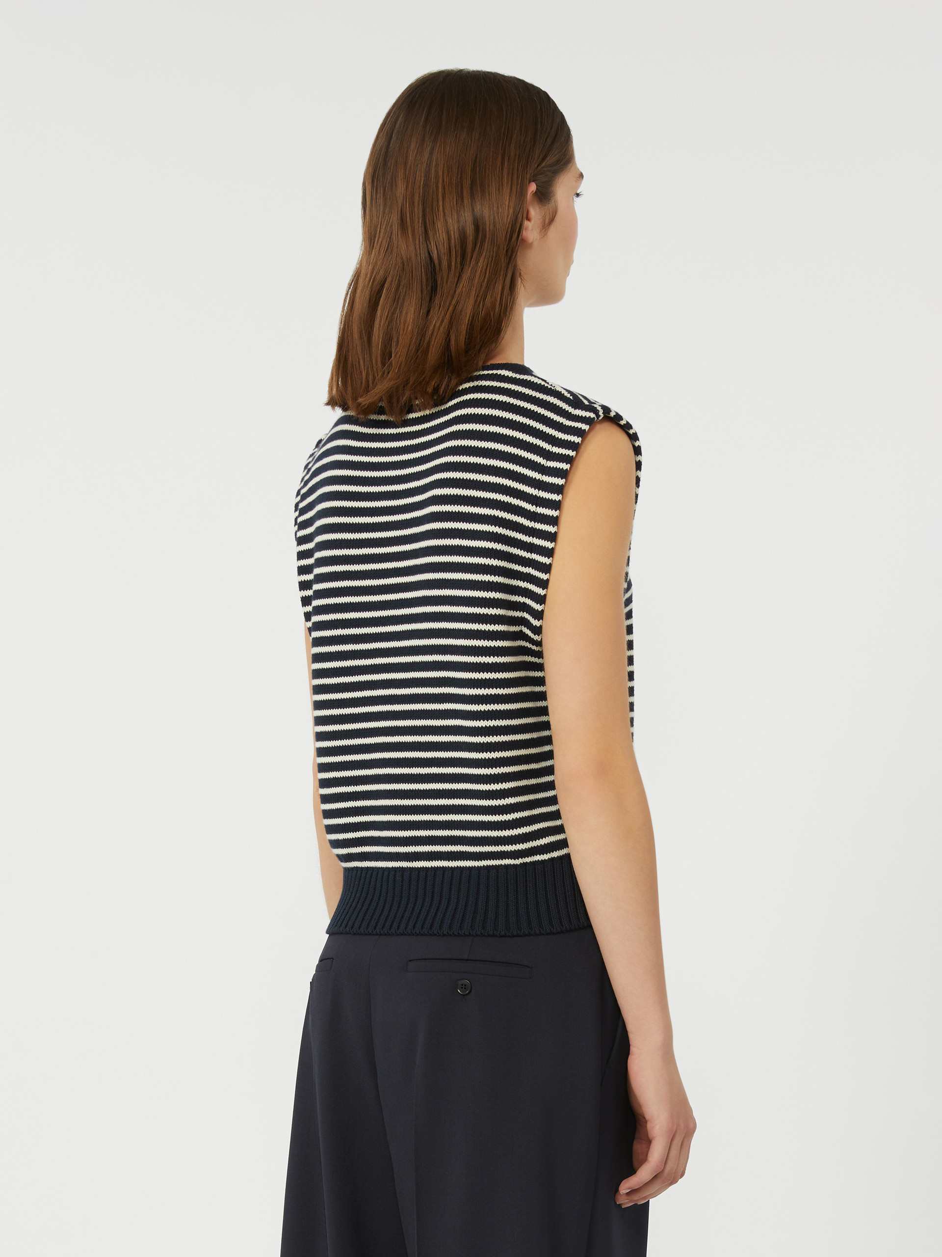 Cotton yarn gilet - NAVY - Weekend Max Mara - 3