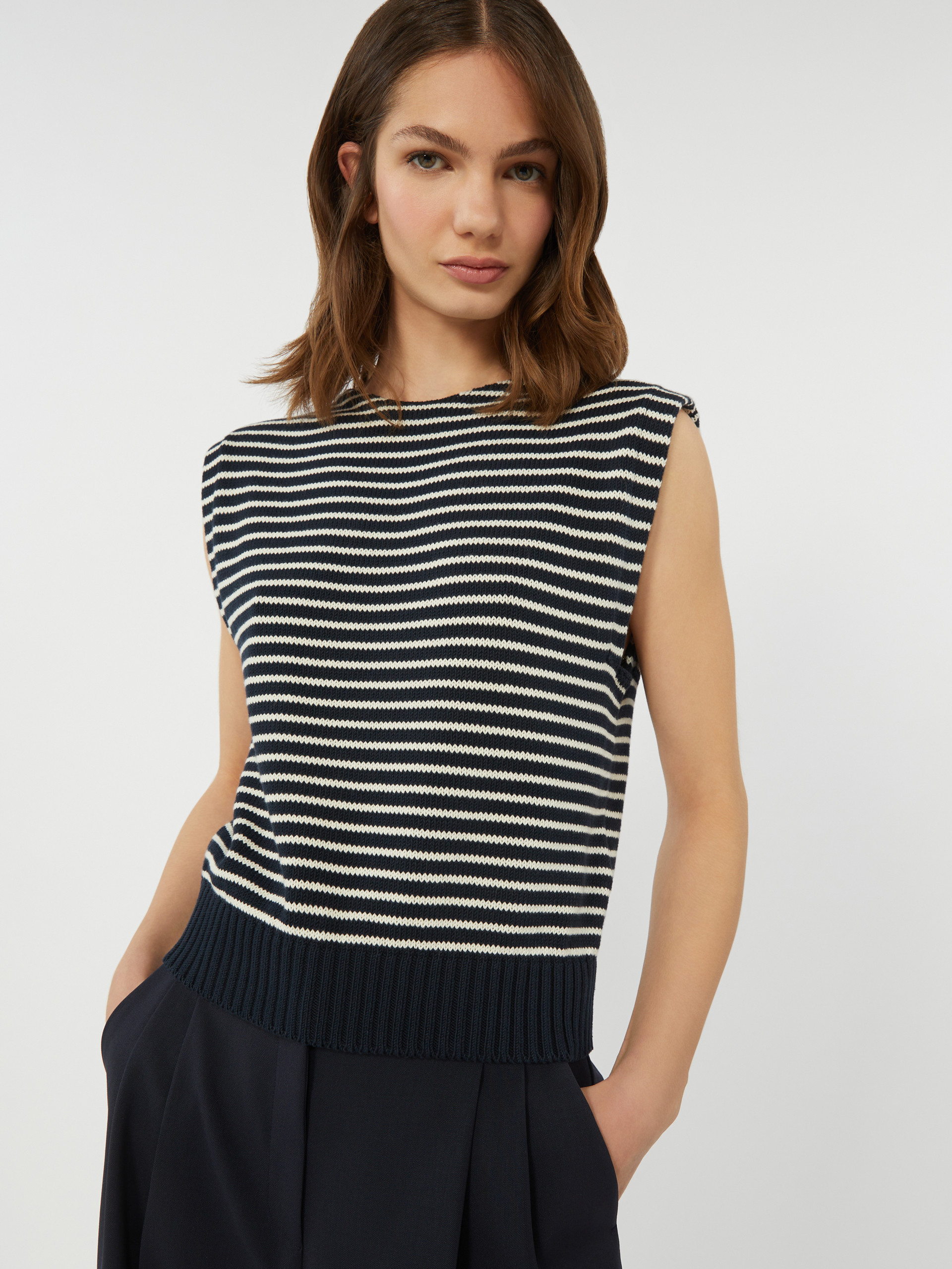 Cotton yarn gilet - NAVY - Weekend Max Mara - 4