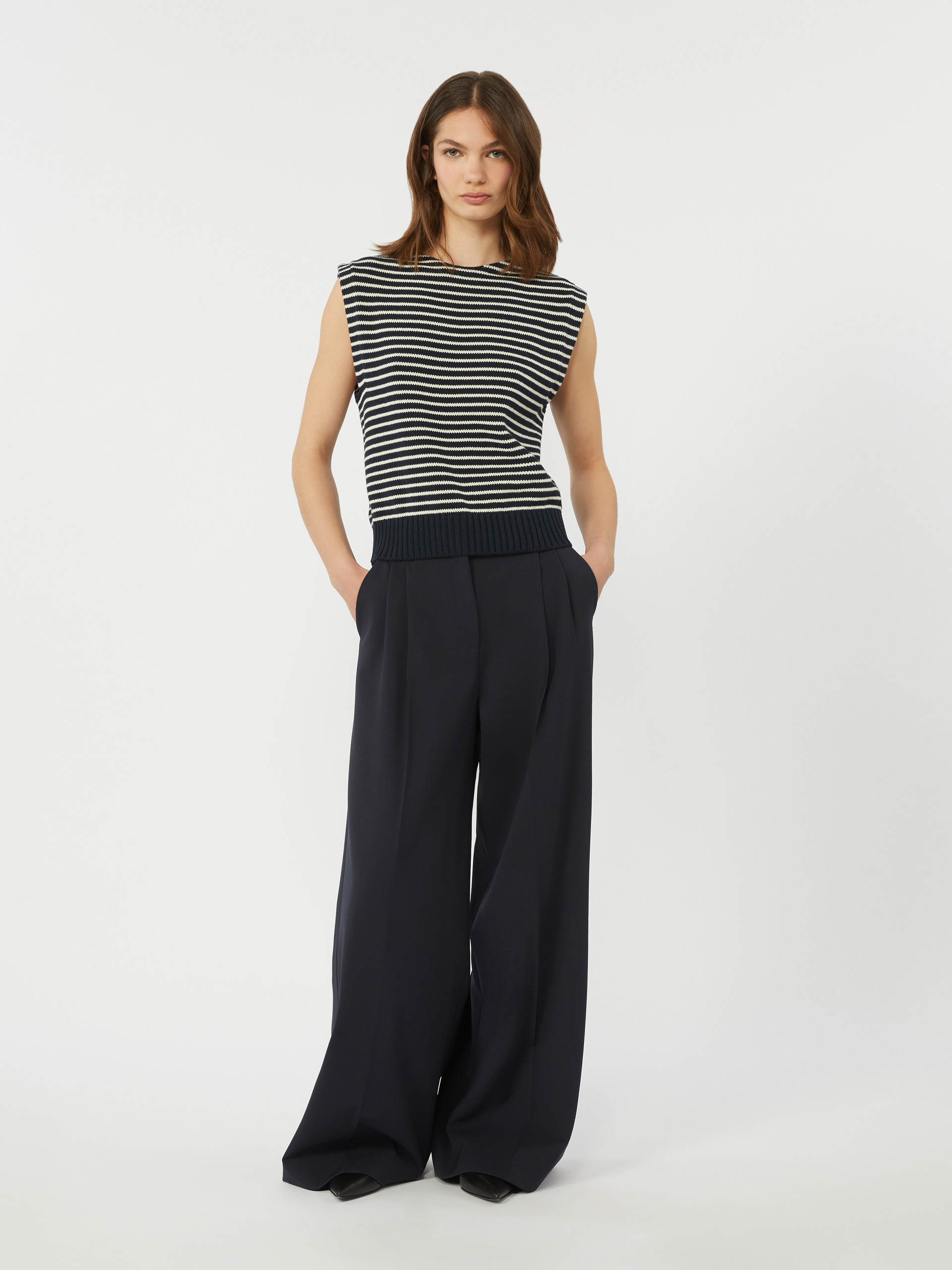 Cotton yarn gilet - NAVY - Weekend Max Mara
