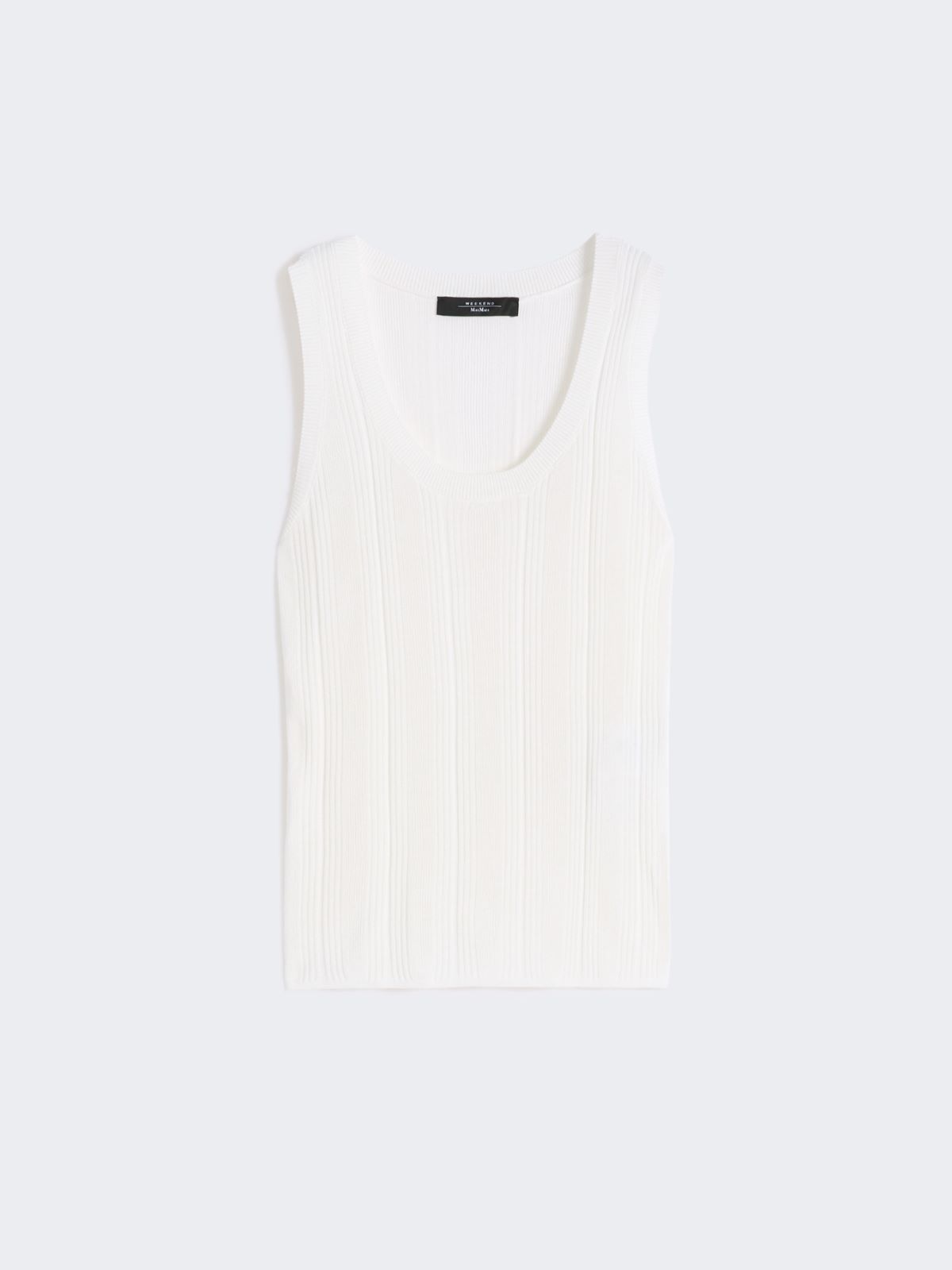 Viscose yarn sleeveless jumper - WHITE - Weekend - 5