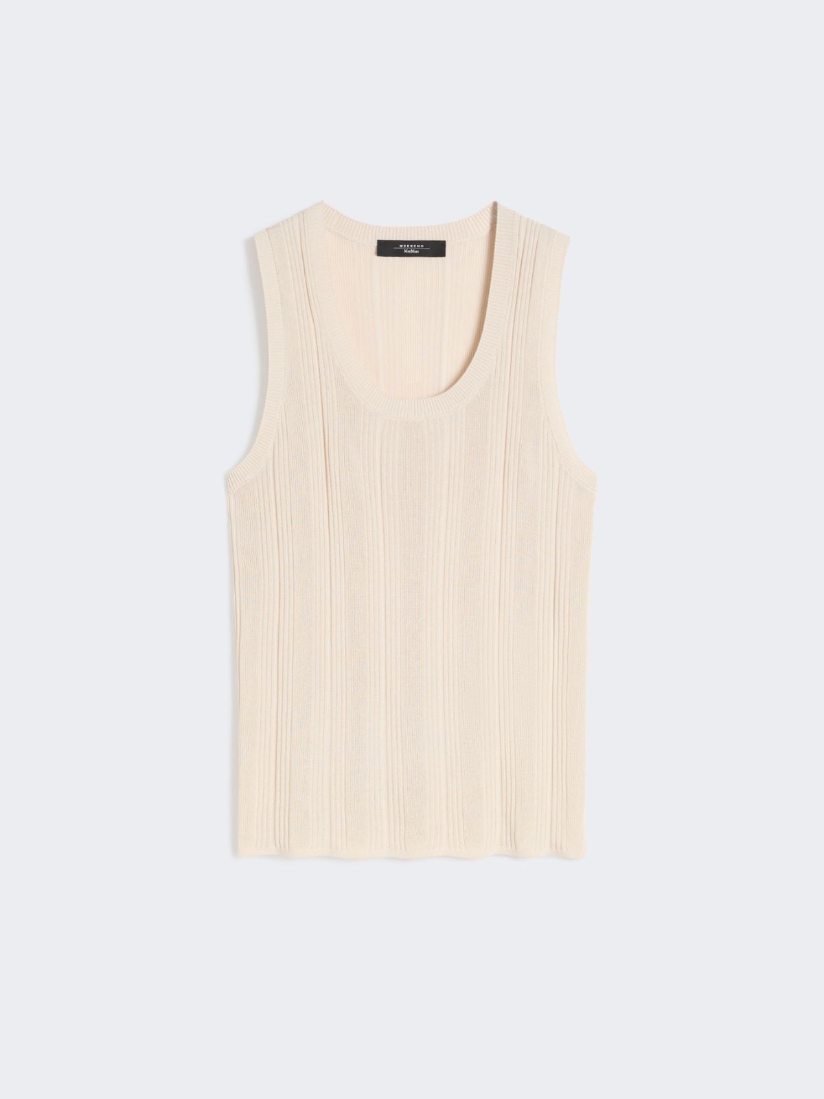 Viscose yarn sleeveless jumper - BEIGE - Weekend - 6