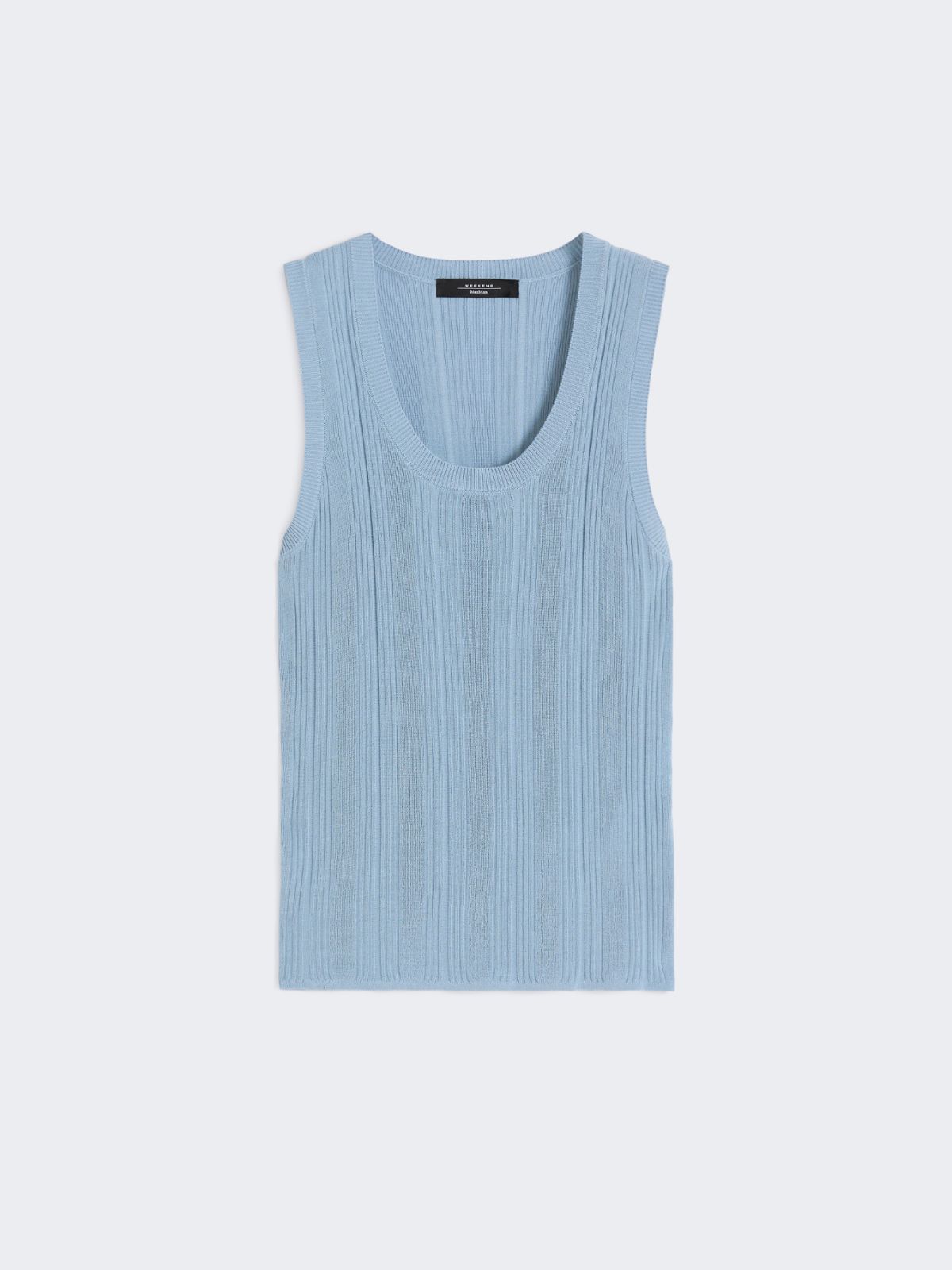 Viscose yarn sleeveless jumper - LIGHT BLUE - Weekend - 5