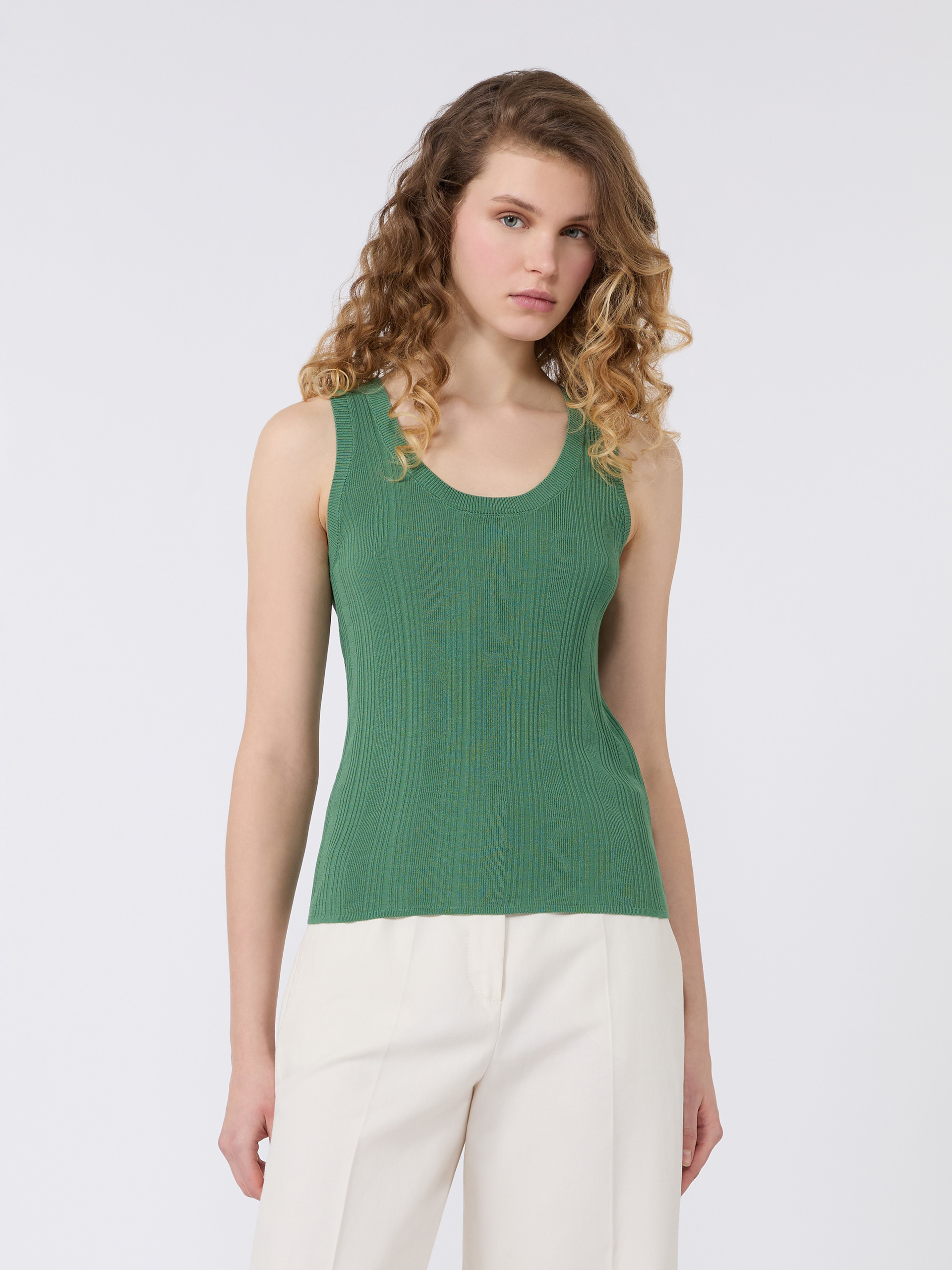 Viscose yarn sleeveless jumper - GREEN - Weekend Max Mara - 2