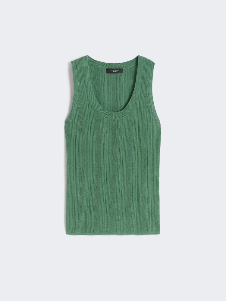 Viscose yarn sleeveless jumper - GREEN - Weekend - 2