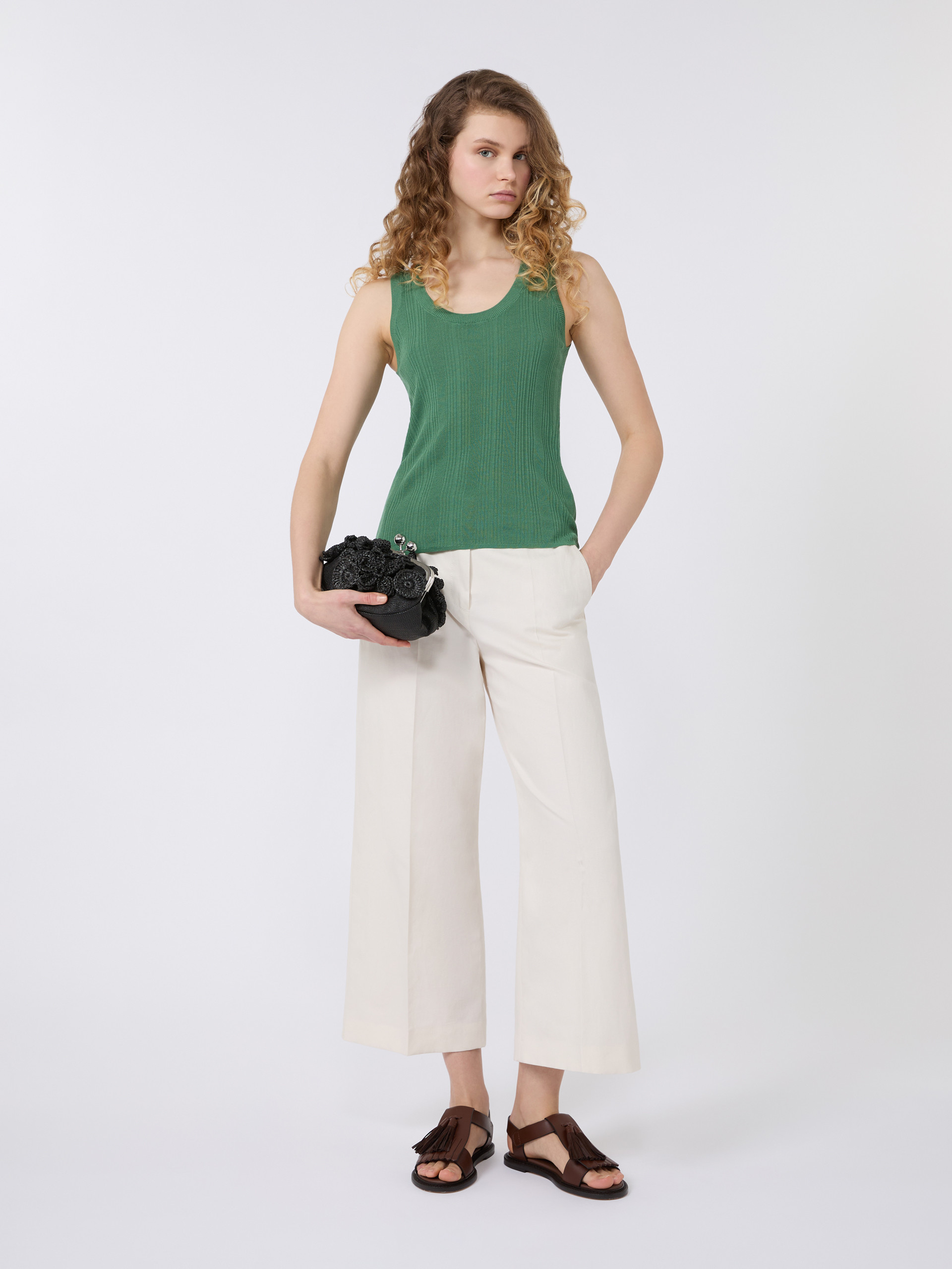 Viscose yarn sleeveless jumper - GREEN - Weekend Max Mara