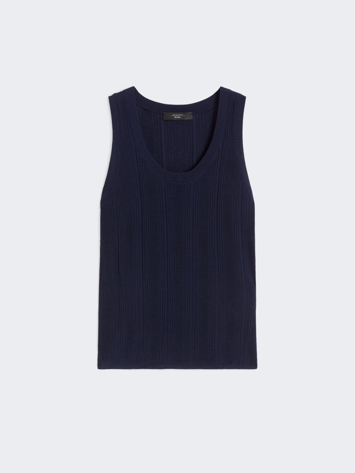 Viscose yarn sleeveless jumper - NAVY - Weekend - 5