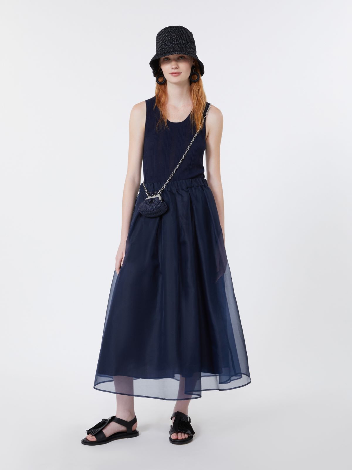 Viscose yarn sleeveless jumper - NAVY - Weekend