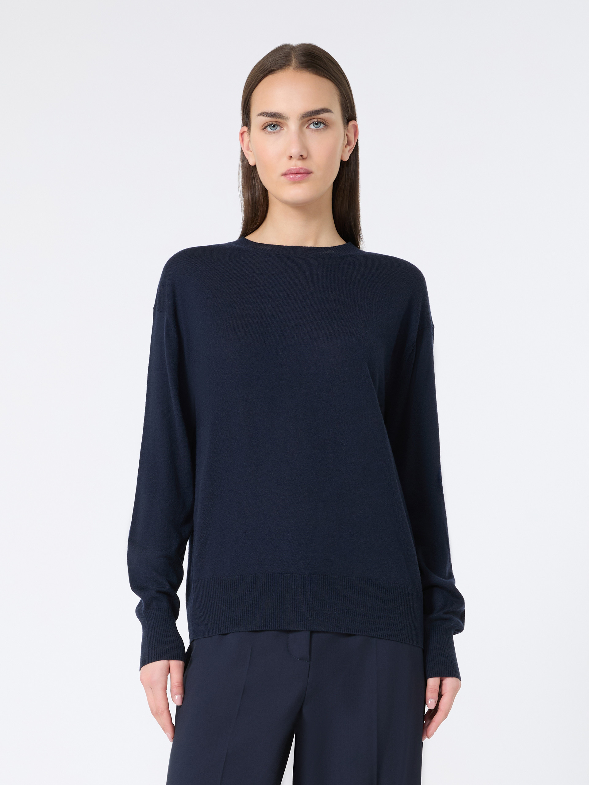 Wool and cashmere basic sweater - NAVY - Weekend Max Mara - 2