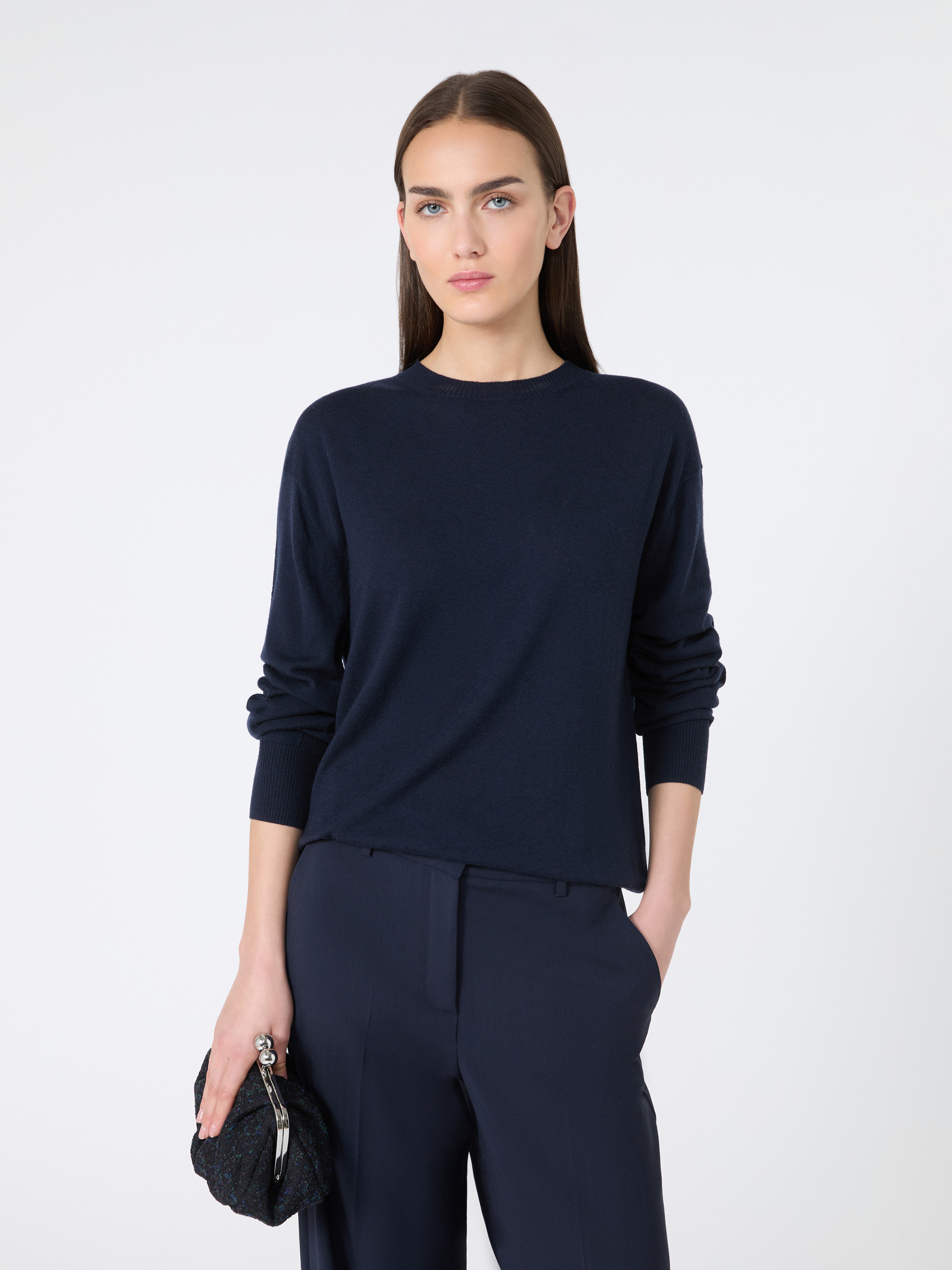 Wool and cashmere basic sweater - NAVY - Weekend Max Mara - 4