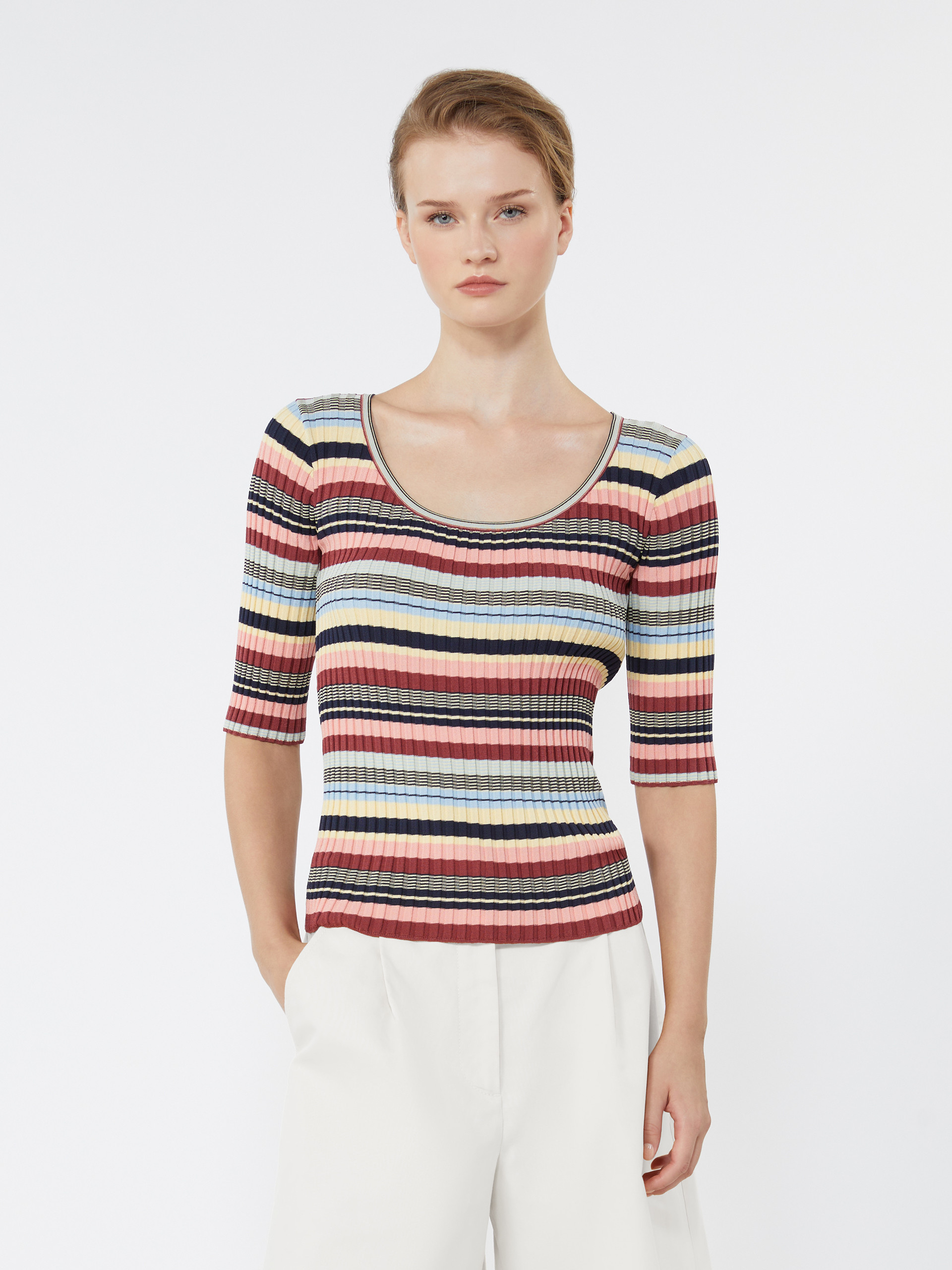 Stretch viscose yarn ribbed jumper - MULTICOLOUR - Weekend Max Mara - 2