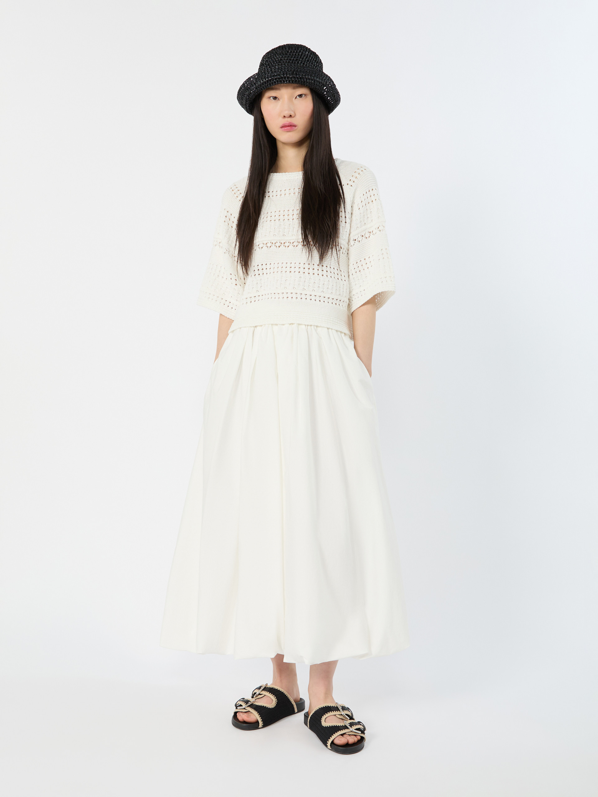 Crochet cotton sweater - IVORY - Weekend Max Mara