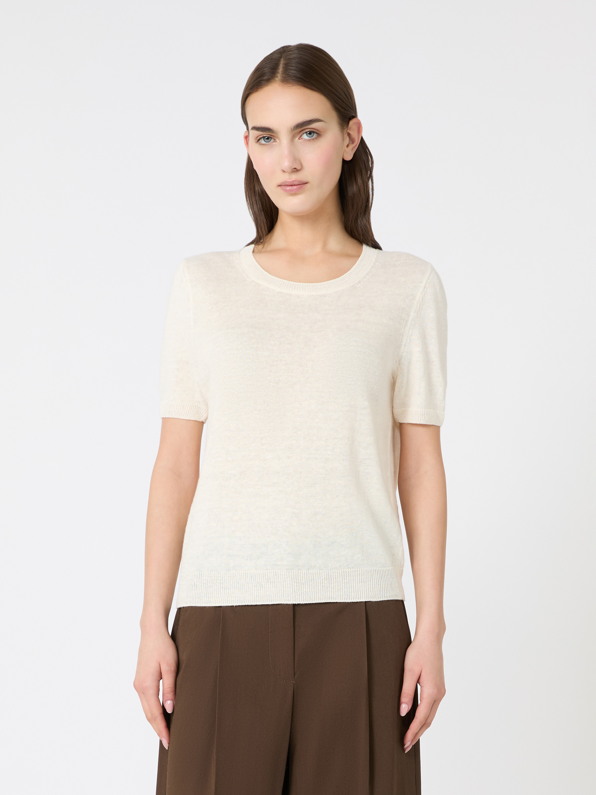 Linen yarn basic jumper - ECRU - Weekend Max Mara - 2