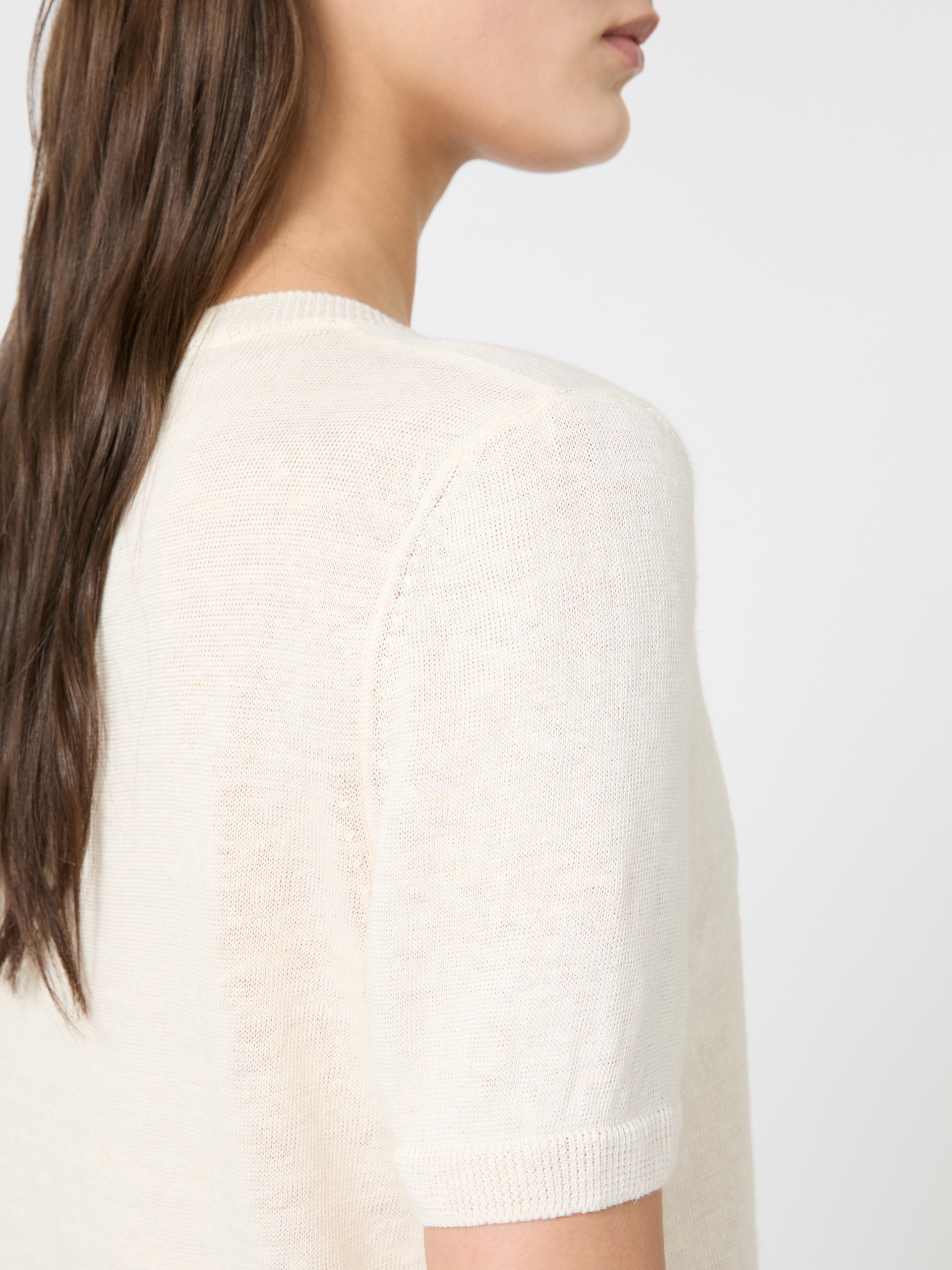 Linen yarn basic jumper - ECRU - Weekend Max Mara - 5