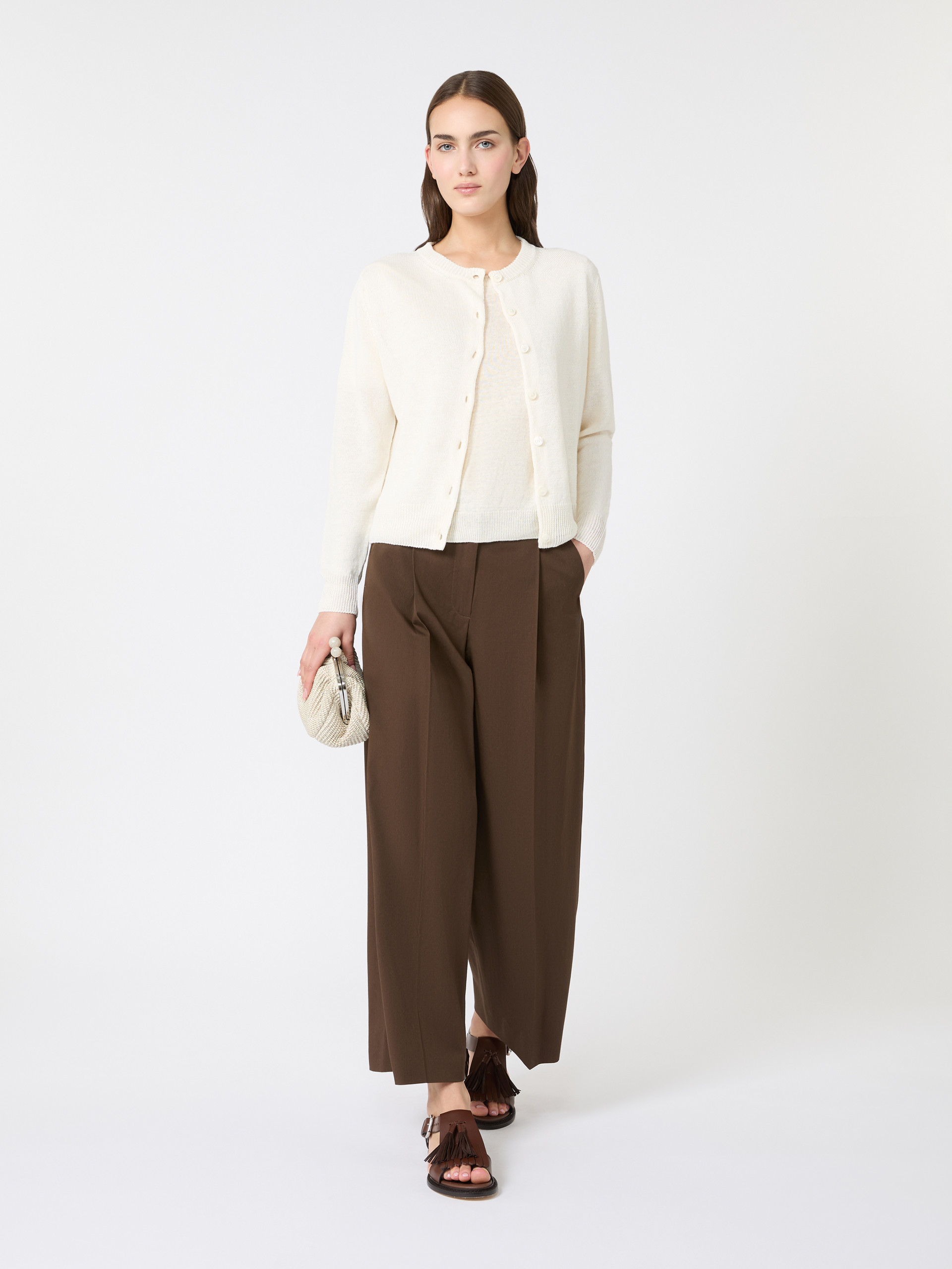 Linen yarn basic jumper - ECRU - Weekend Max Mara