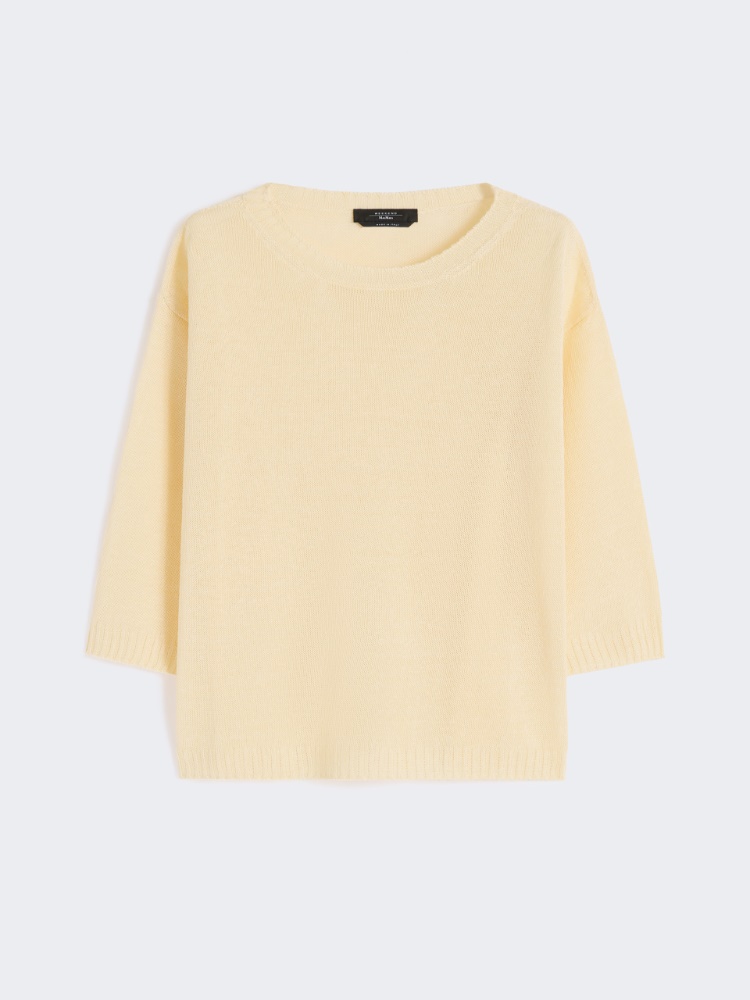 Linen yarn oversize jumper - LIGHT YELLOW - Weekend - 2