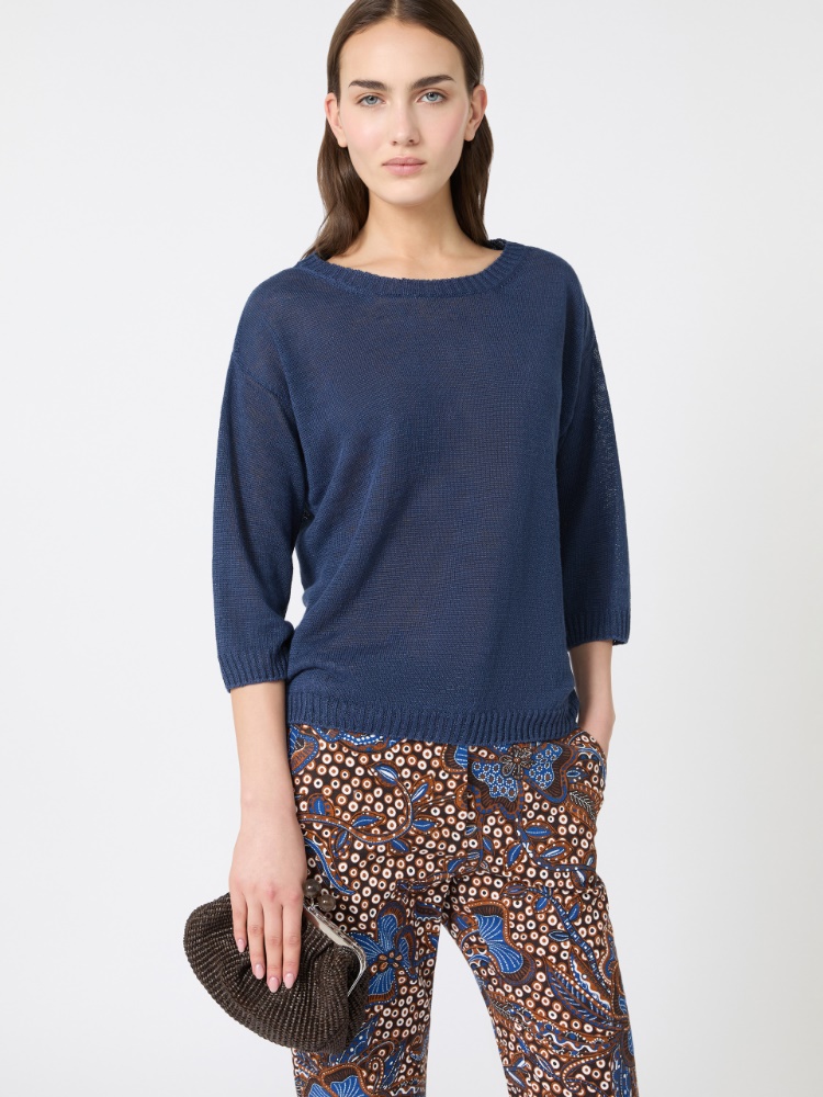 Linen yarn oversize jumper - NAVY - Weekend