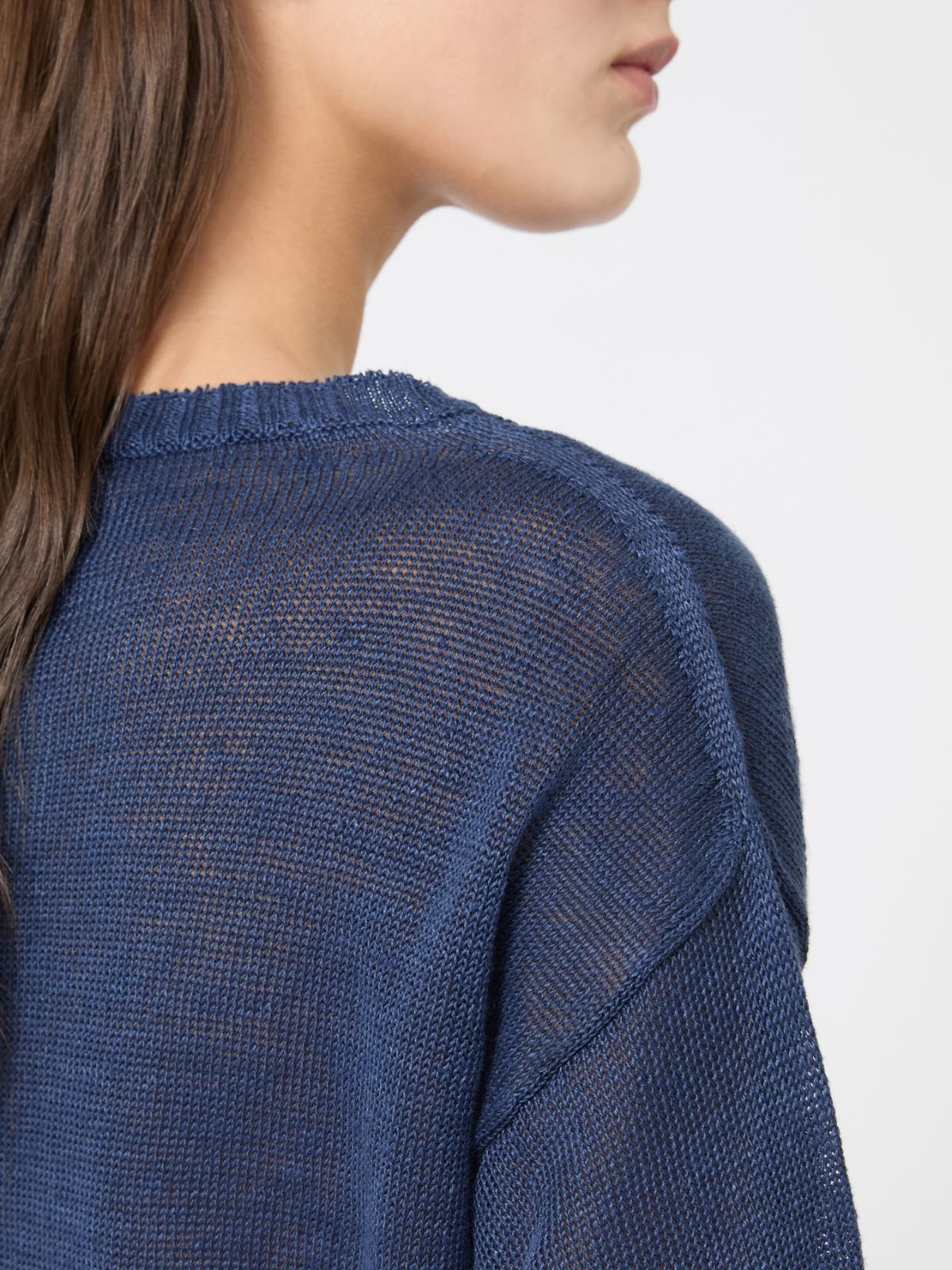 Linen yarn oversize jumper - NAVY - Weekend - 5