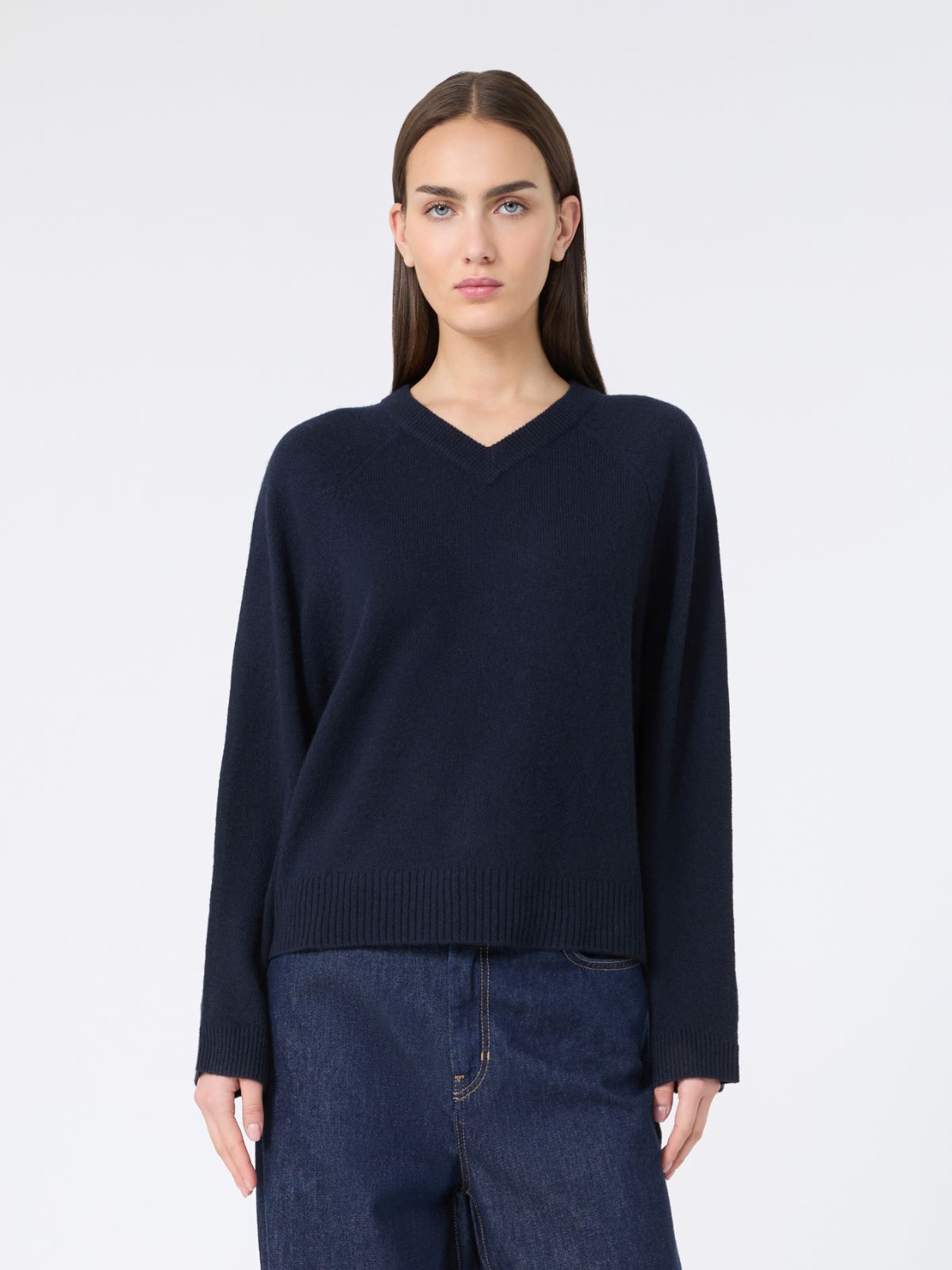 Cashmere V-neck sweater - NAVY - Weekend - 2