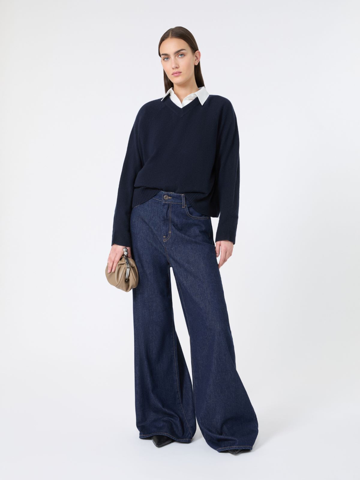 Cashmere V-neck sweater - NAVY - Weekend