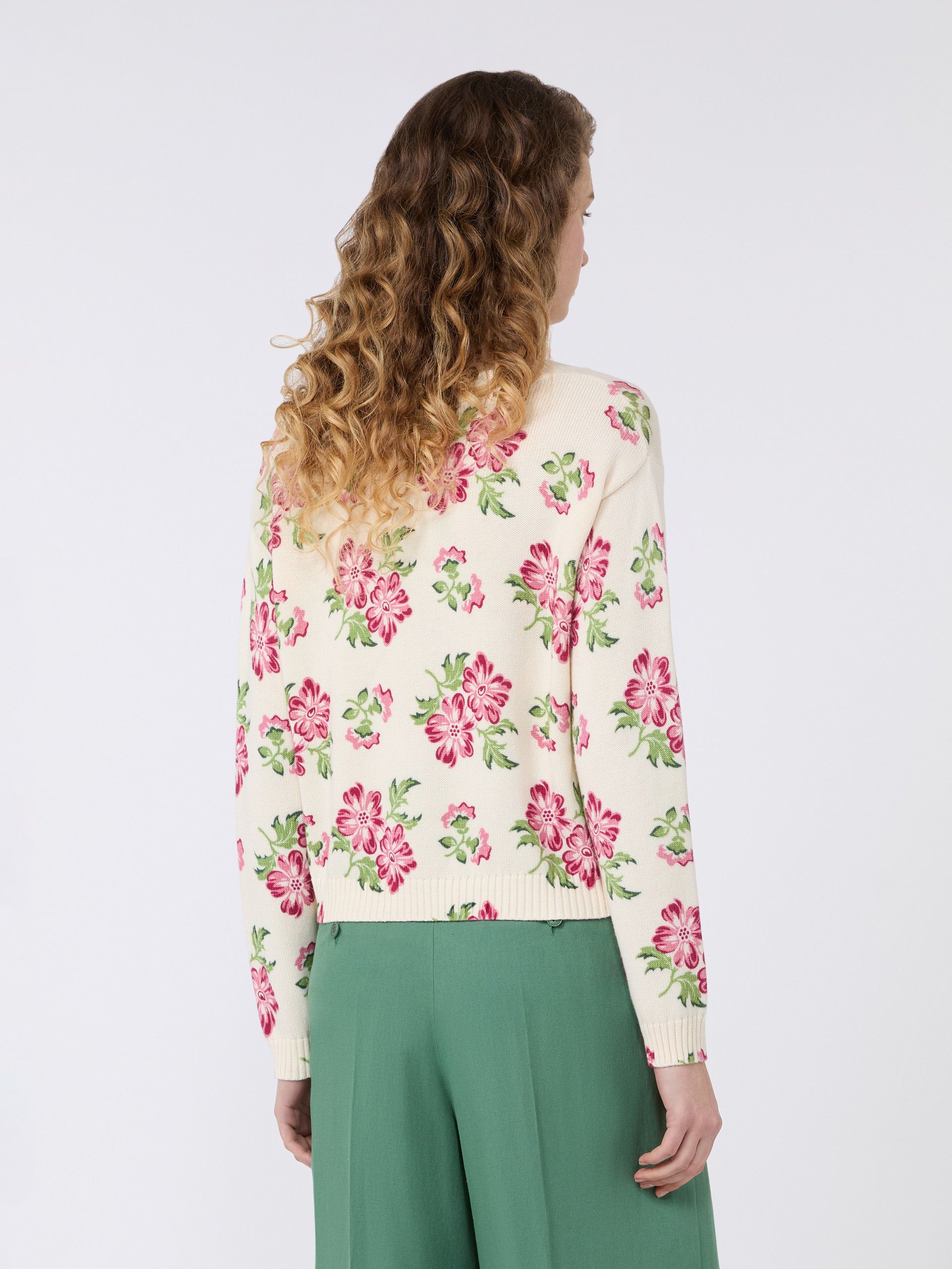 Floral printed cotton jumper - ECRU - Weekend Max Mara - 3