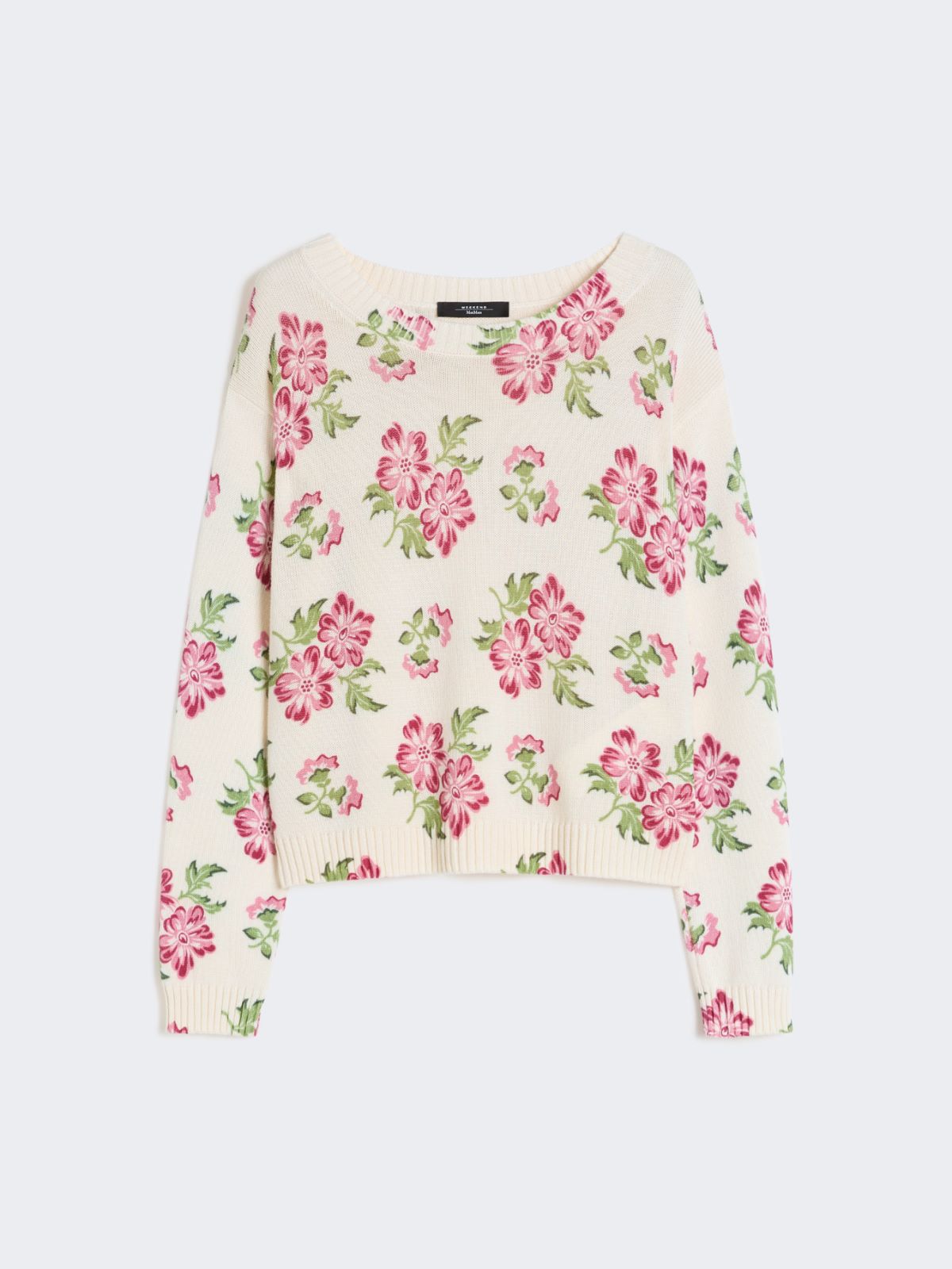 Floral printed cotton jumper - ECRU - Weekend - 5